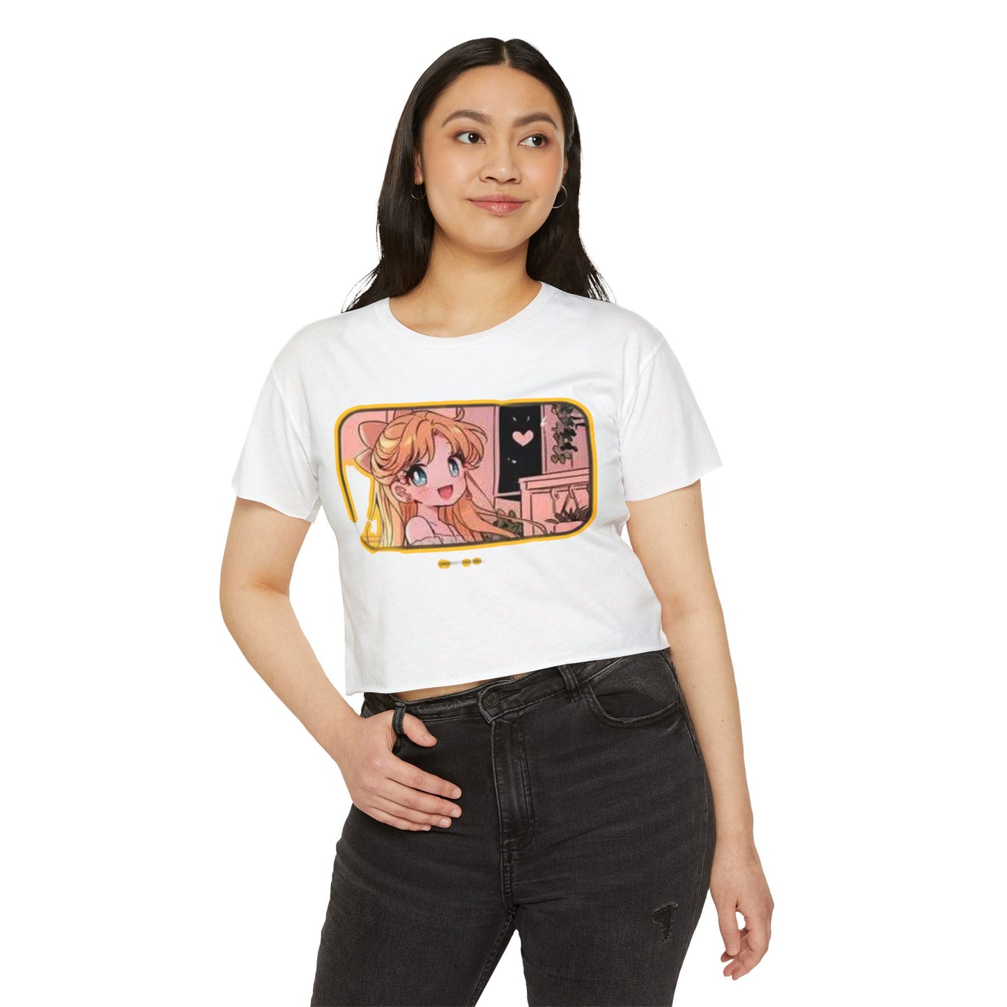 Trendy Women's  sailor moon 3 Festival Crop Top with Whimsical Design, Cute Summer Shirt, Boho Style Tee, Music Festival Outfit, Streetwear Fashion