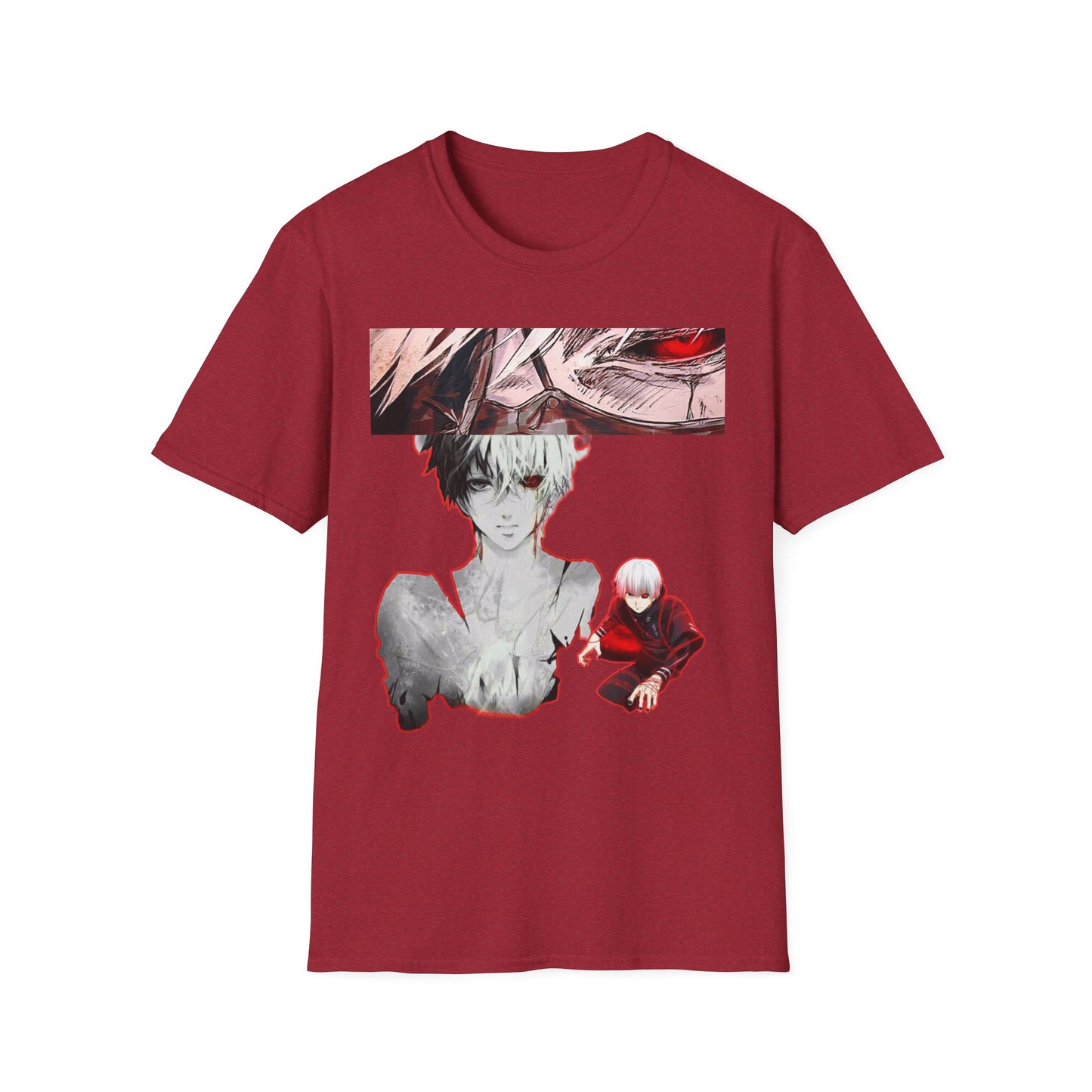 Anime-Inspired Graphic tokyo ghoul styleT-Shirt for Fans, Casual Wear, Birthday Gift, Unisex Softstyle Tee, Perfect for Conventions, Manga Enthusiasts