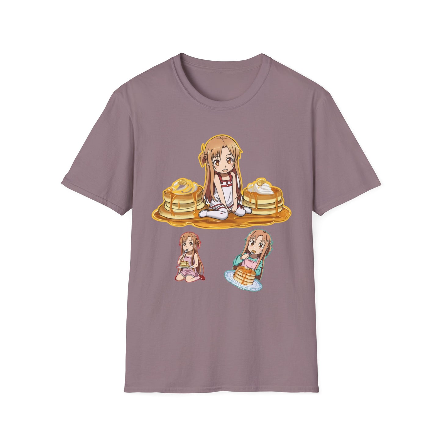 Cute Pancake Anime sao 2 T-Shirt, Fun Casual Wear, Kawaii Gift, Food Lover Style, Unique Graphic Tee, Perfect for Everyday Comfort