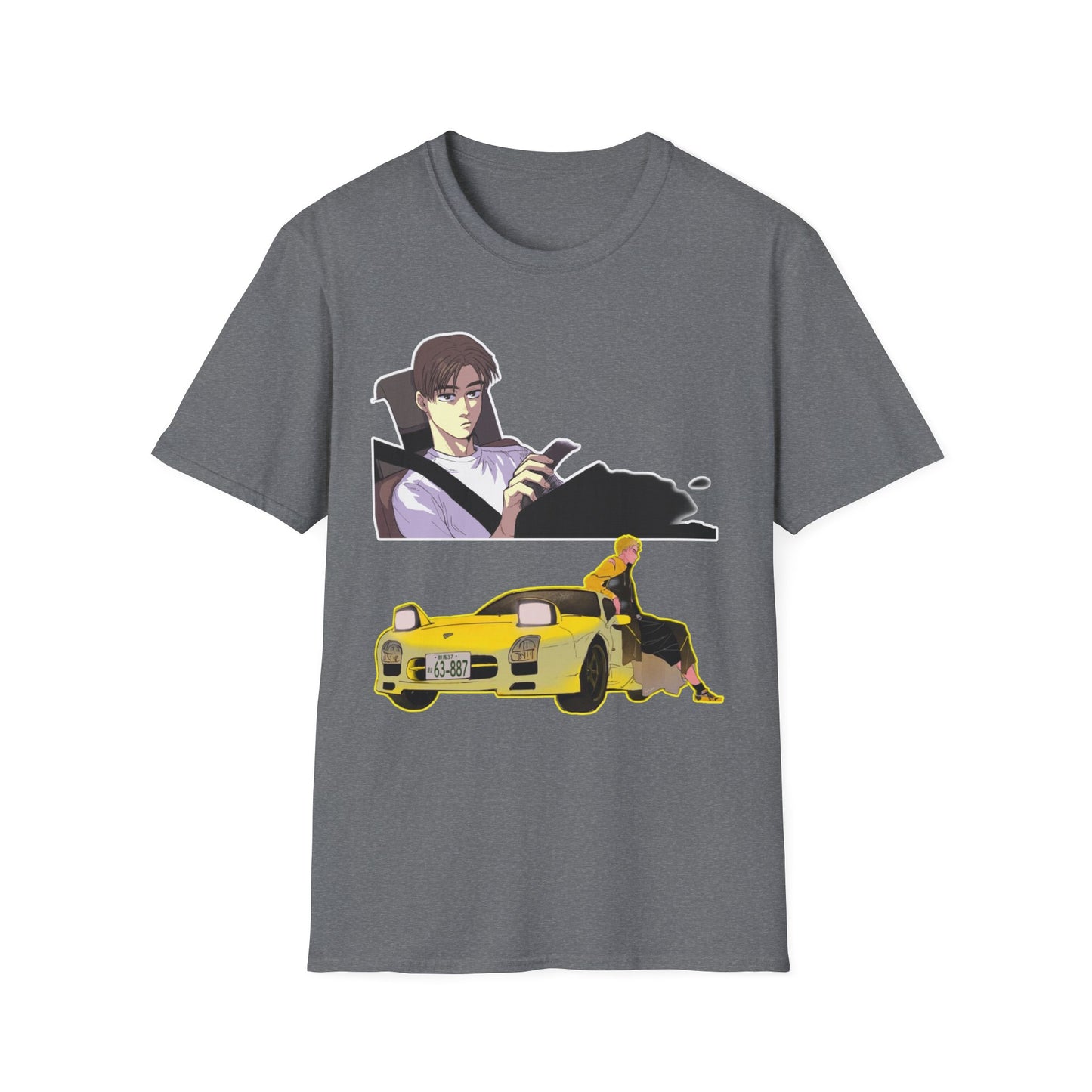 Anime-Inspired Unisex initial D 9 Softstyle T-Shirt, Graphic Tee, Casual Wear, Gift for Fans, Streetwear Style, Soft Cotton Top