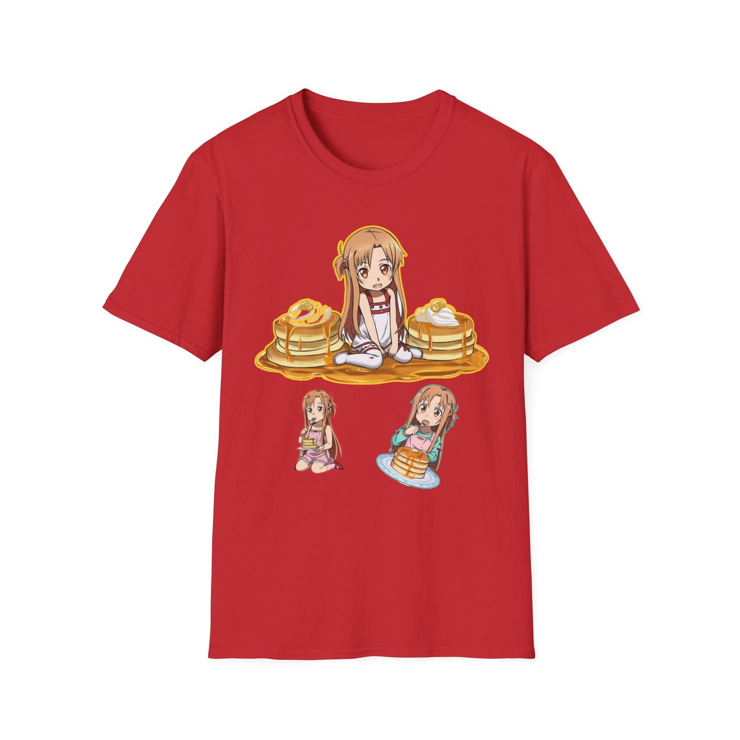 Cute Pancake Anime sao 2 T-Shirt, Fun Casual Wear, Kawaii Gift, Food Lover Style, Unique Graphic Tee, Perfect for Everyday Comfort