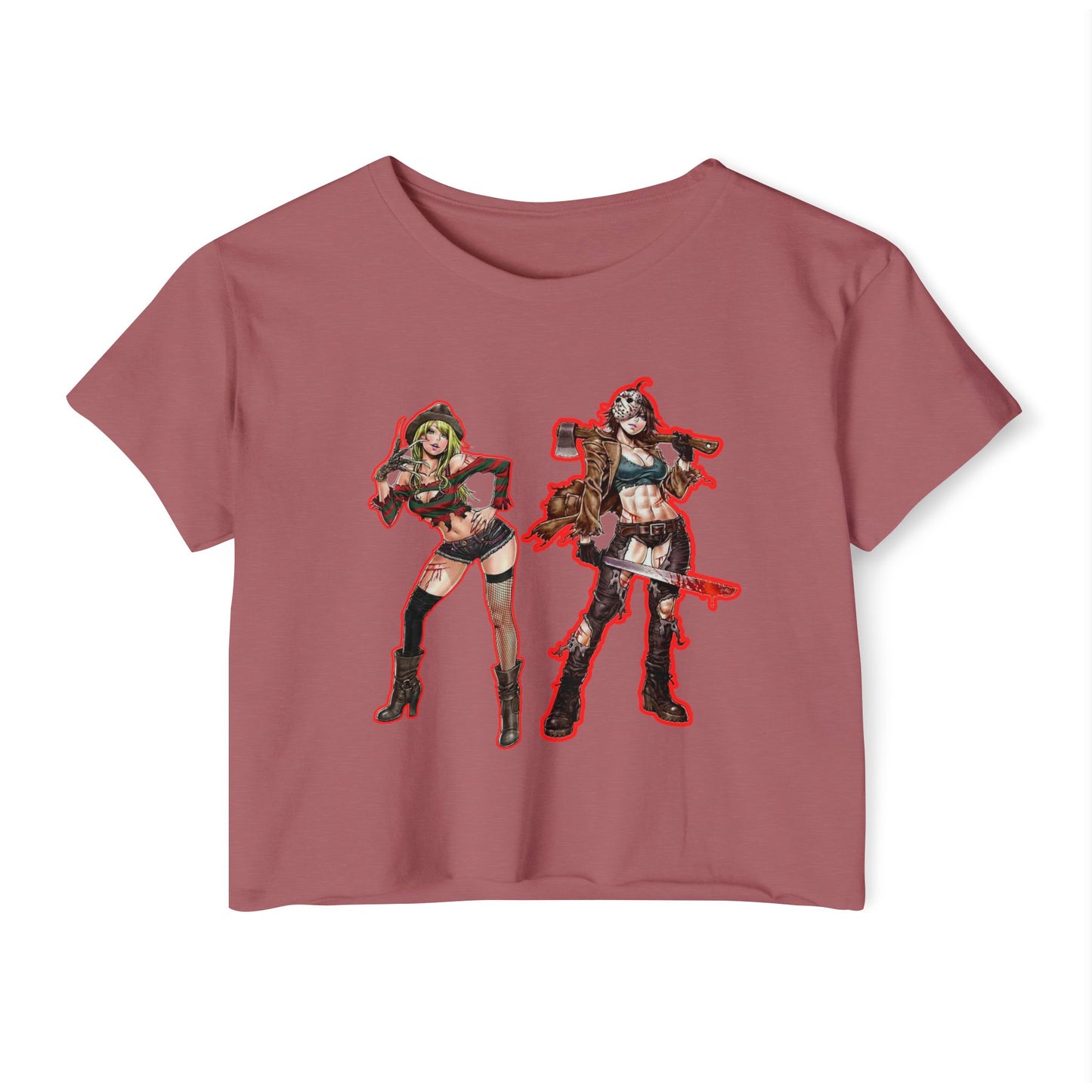 Fierce Festival spooky season masters of horror 1Crop Top, Women's Graphic Tee, Edgy Summer Shirt, Concert Outfit, Music Festival Apparel, Statement Top