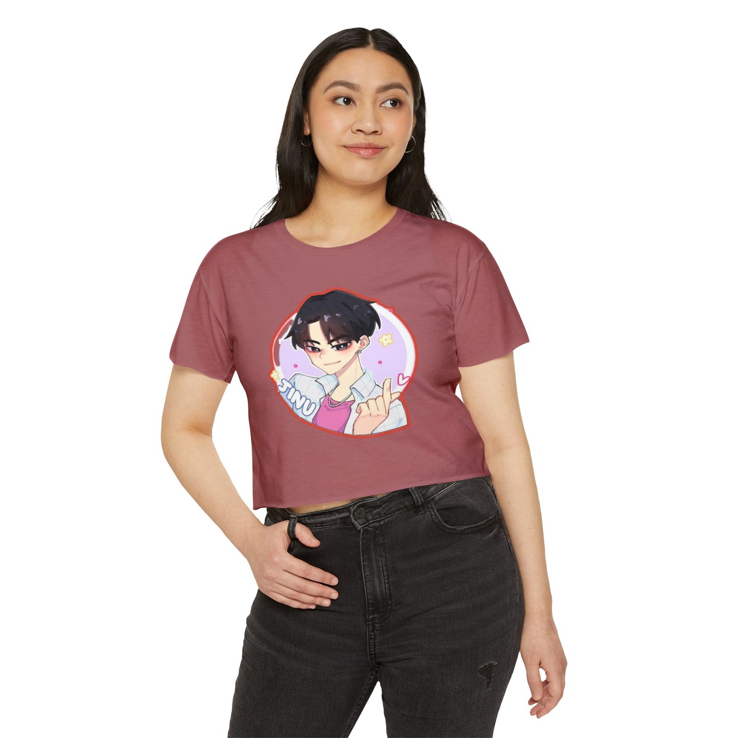 Women's Festival kpop boys 2 Crop Top with Cute Anime Design, Trendy Summer Top, Gift for Anime Lovers, Music Fest Outfit, Vibrant Graphic Tee