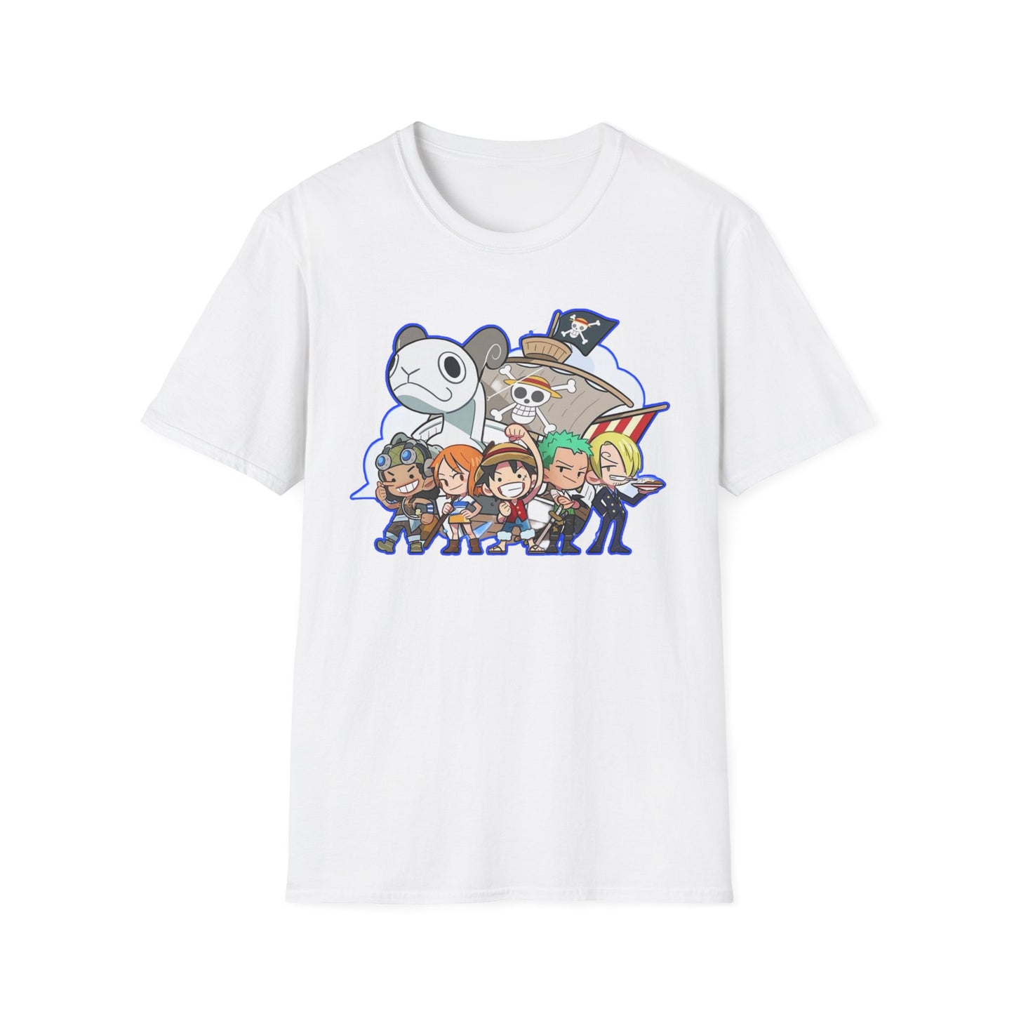Cute Cartoon Character one piece 7 T-Shirt, Graphic Tee for Anime Lovers, Unisex Gift, Casual Wear, Softstyle Shirt