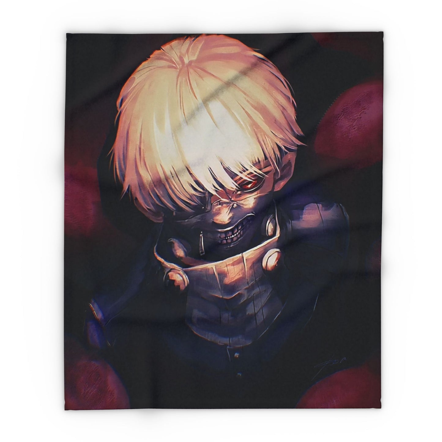 Anime-Inspired Arctic Tokyo ghoul style 2Fleece Blanket, Cozy Gift for Fans, Soft Throw for Living Room, Bedroom Decor, Perfect for Holidays