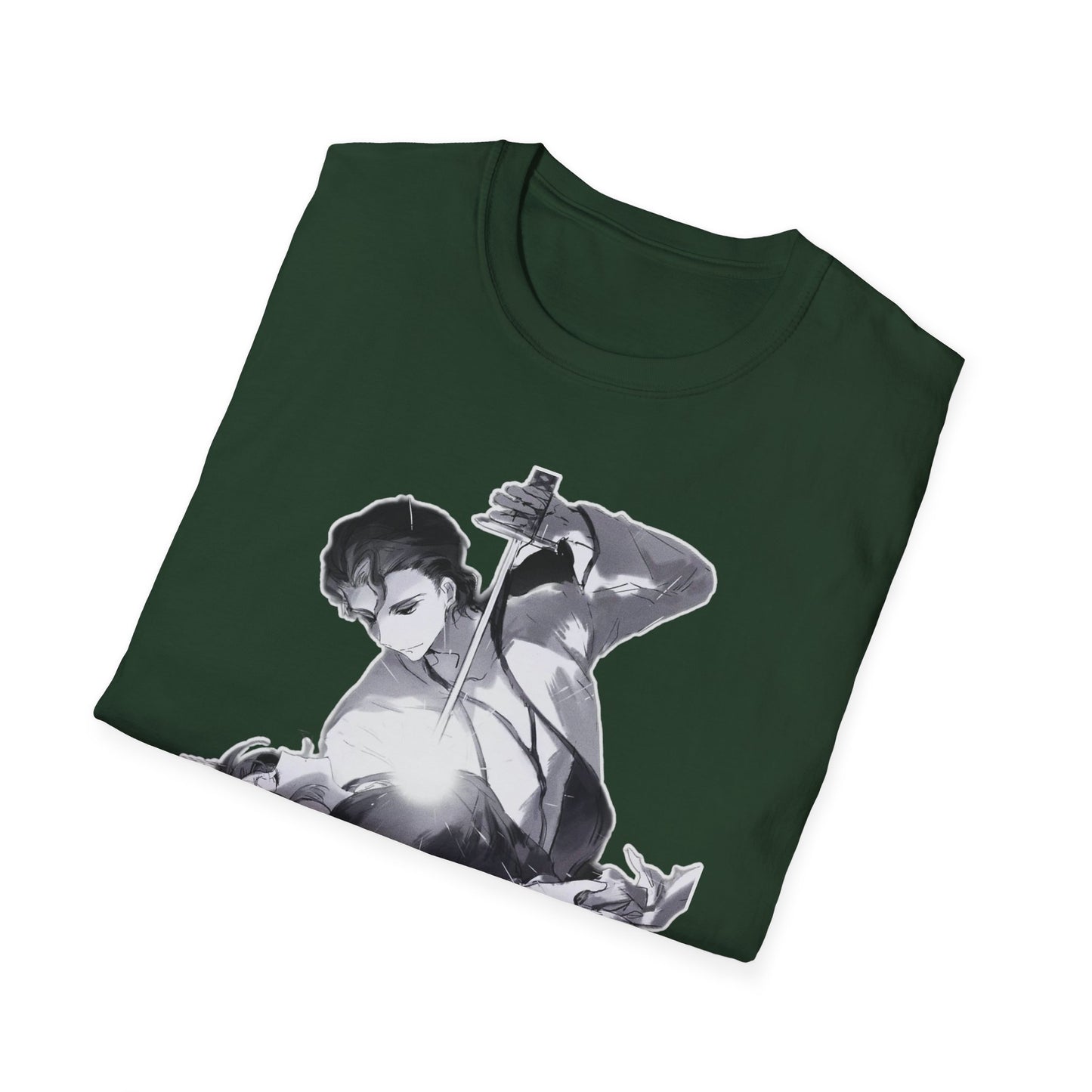 Artistic Unisex bleach 4 Softstyle T-Shirt with Dramatic Black & White Design, Casual Wear, Gift for Art Lovers, Streetwear, Everyday Comfort