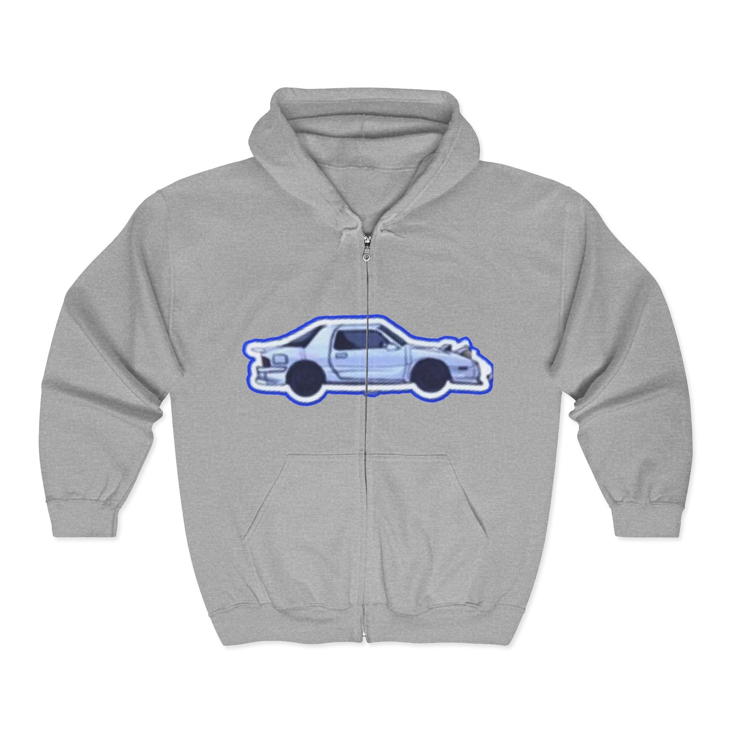 Retro Car initial D Hoodie, Unisex Zip Sweatshirt, Vintage Car Lover Gift, 80s Style Car Apparel, Perfect for Road Trips and Car Shows