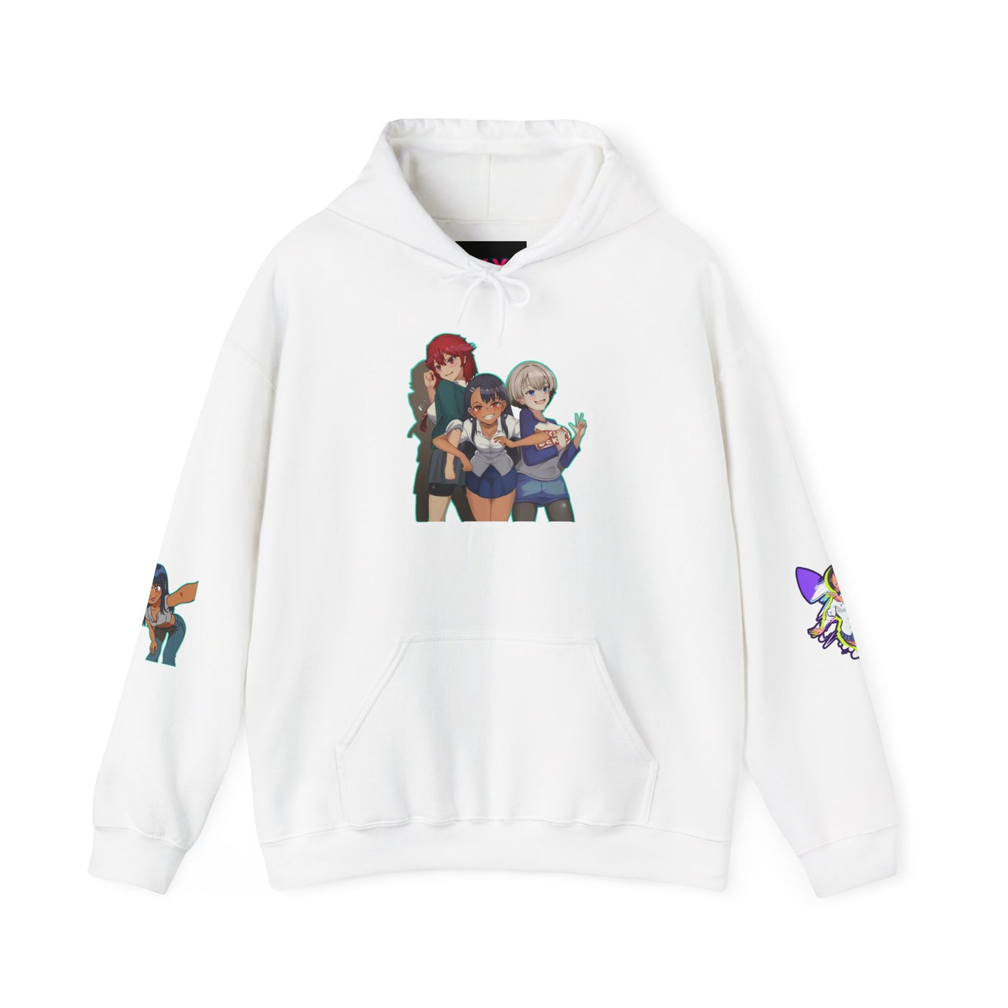 Anime-Themed Hoodie with Playful Graphics, Gift for Anime Fans, Cozy Lounge Wear, Casual Streetwear, Unique Gift Idea