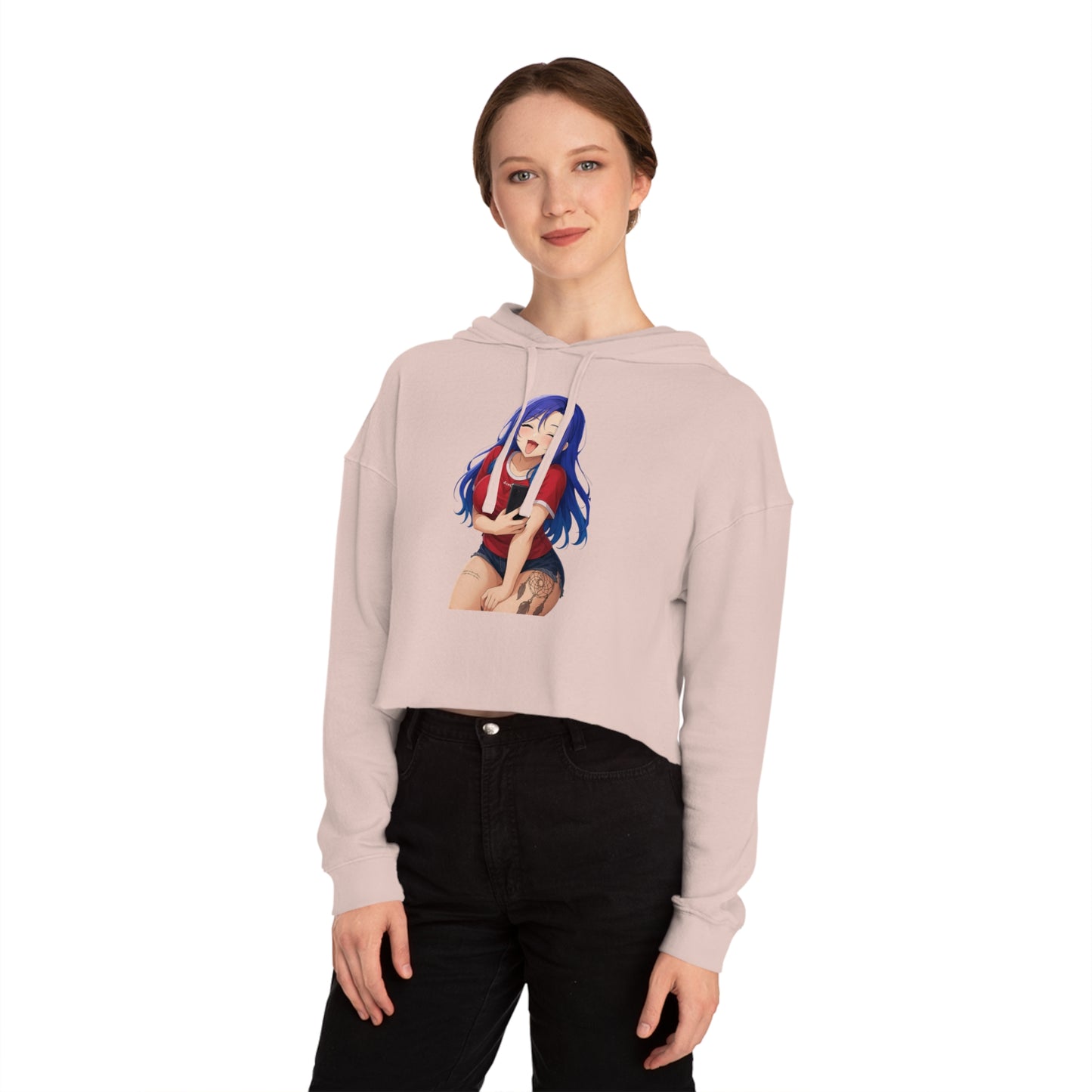 Anime-Inspired Cropped Hoodie - Cute & Sassy, Streetwear Fashion, Gift for Her, Cosplay, Casual Wear, Anime Lovers