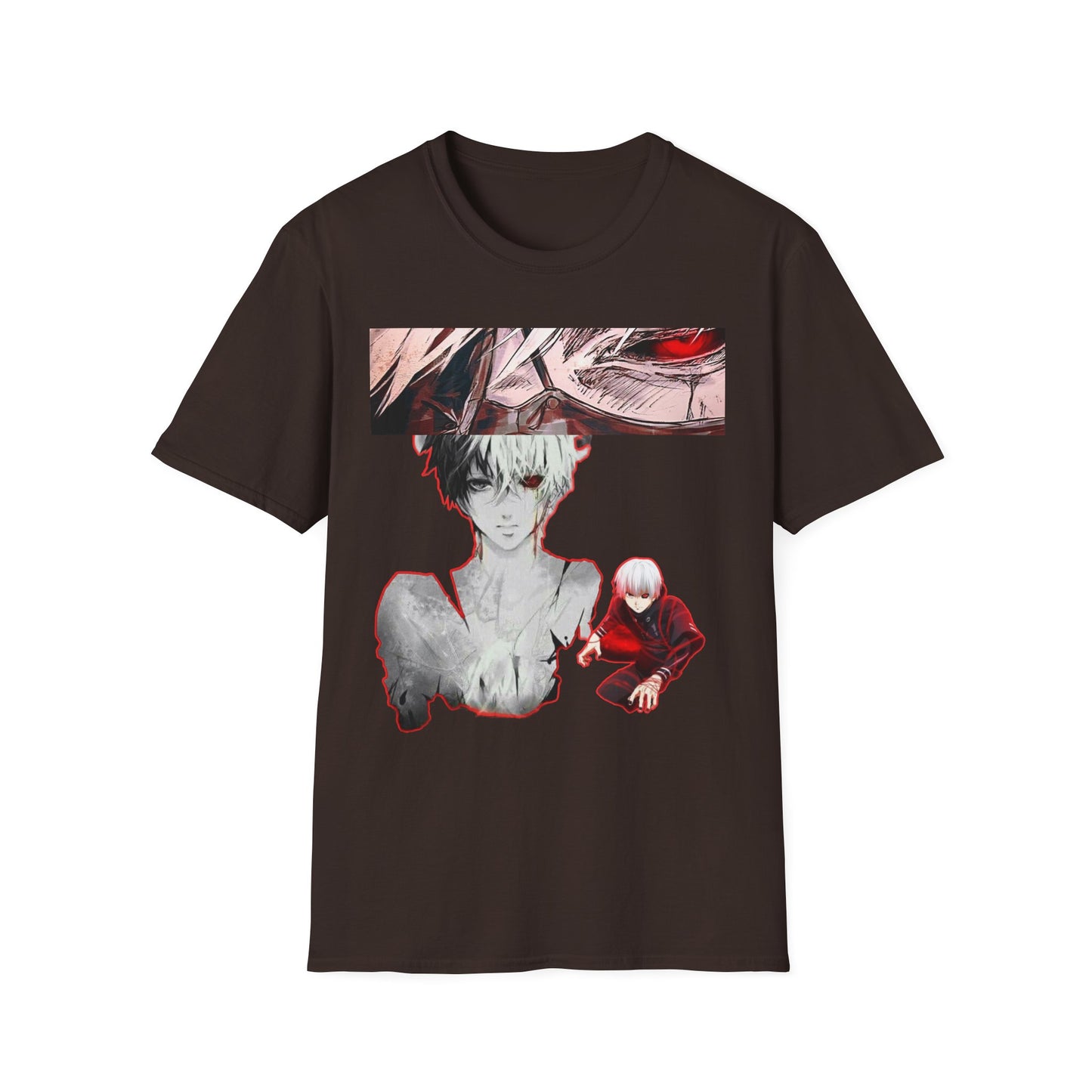 Anime-Inspired Graphic tokyo ghoul styleT-Shirt for Fans, Casual Wear, Birthday Gift, Unisex Softstyle Tee, Perfect for Conventions, Manga Enthusiasts