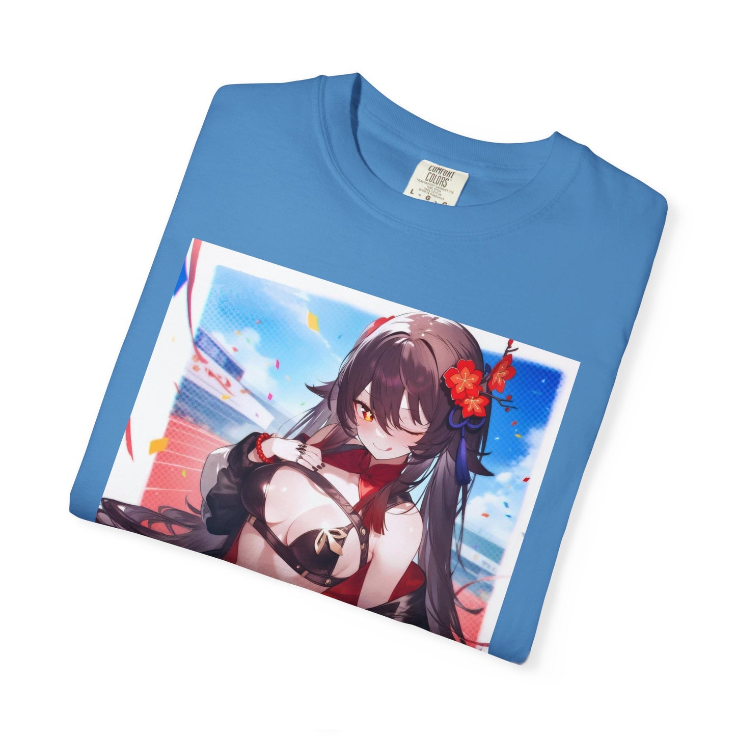Anime-Inspired lewd type Garment-Dyed T-shirt, Perfect for Anime Fans, Casual Wear, Gift for Holidays, Unique Streetwear Look, Comfortable Summer Tee