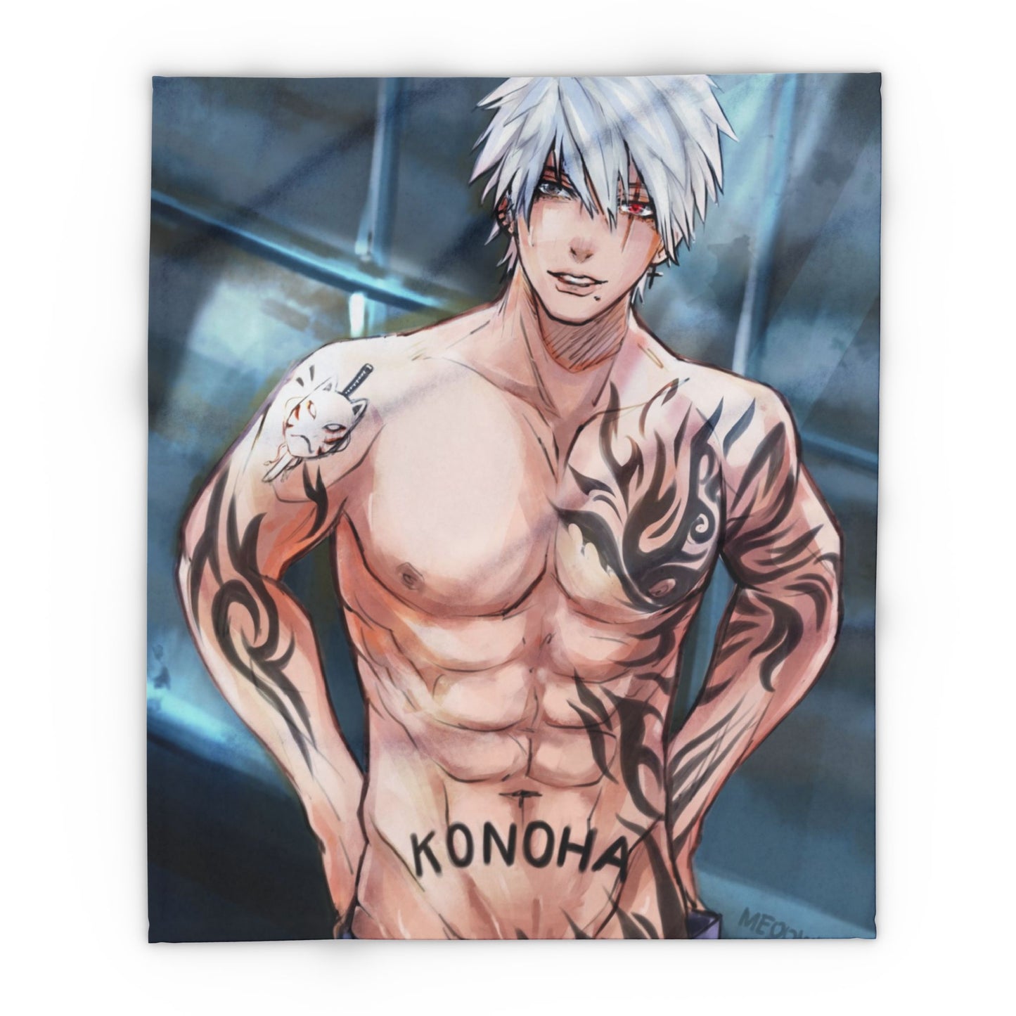 Ninja style Anime-Themed Fleece Blanket, Cozy Throw Blanket, Konoha Design Blanket, Gift for Anime Fans, Soft Plush Blanket