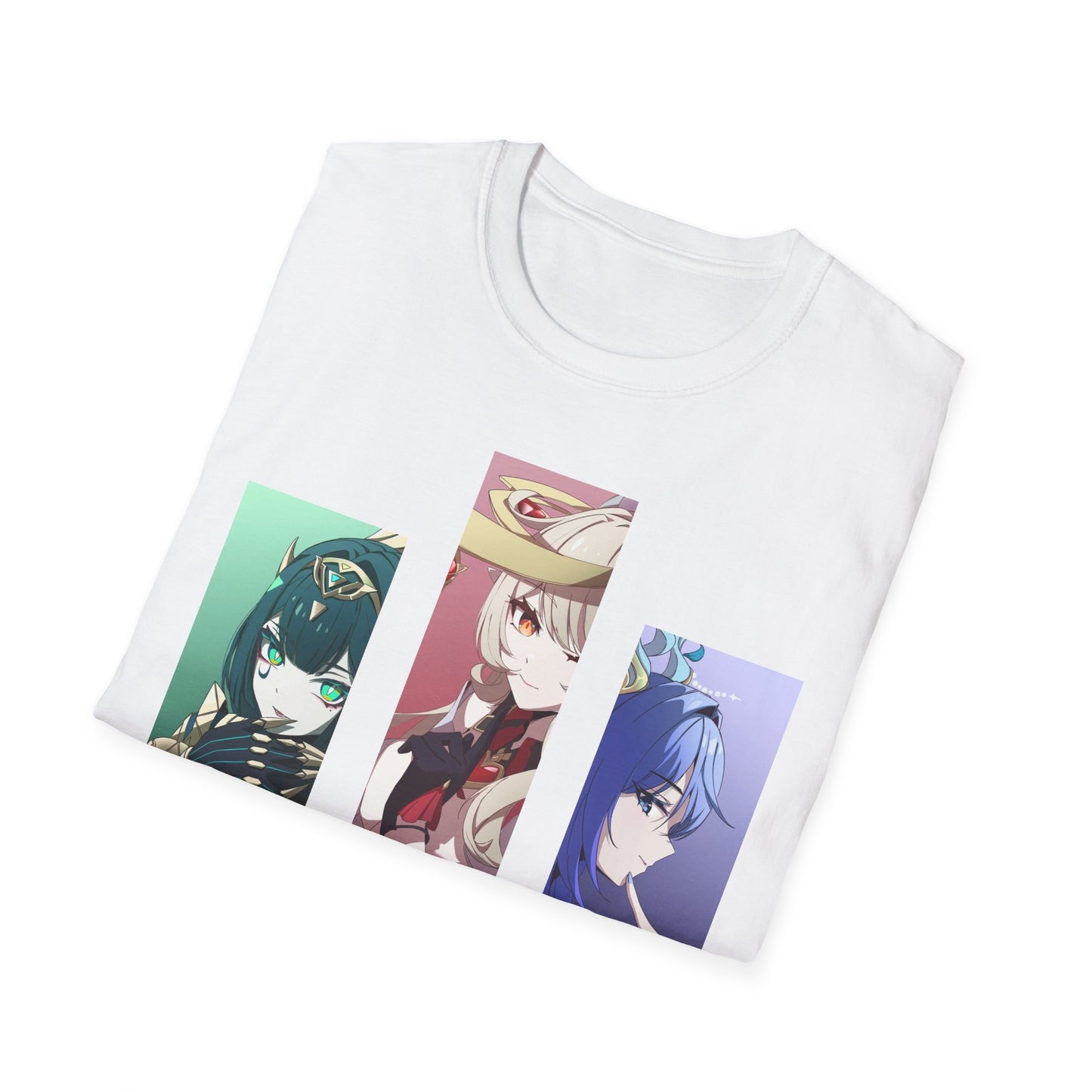 Anime Trio Unisex Softstyle T-Shirt, Casual Tee, Geek Fashion, Gift for Anime Lovers, Novelty Shirt, Unique Graphic Tee