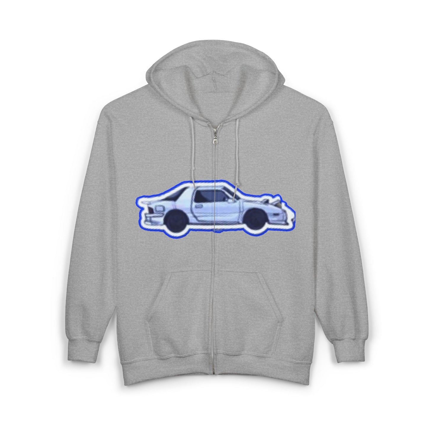 Retro Car initial D Hoodie, Unisex Zip Sweatshirt, Vintage Car Lover Gift, 80s Style Car Apparel, Perfect for Road Trips and Car Shows