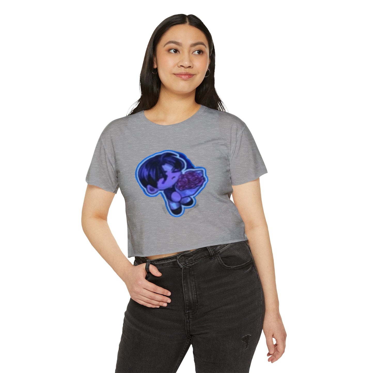 Festival Vibe Women's  initial D 4Crop Top, Stylish Summer Tee, Boho Chic Shirt, Music Event Outfit, Cute Gift for Her