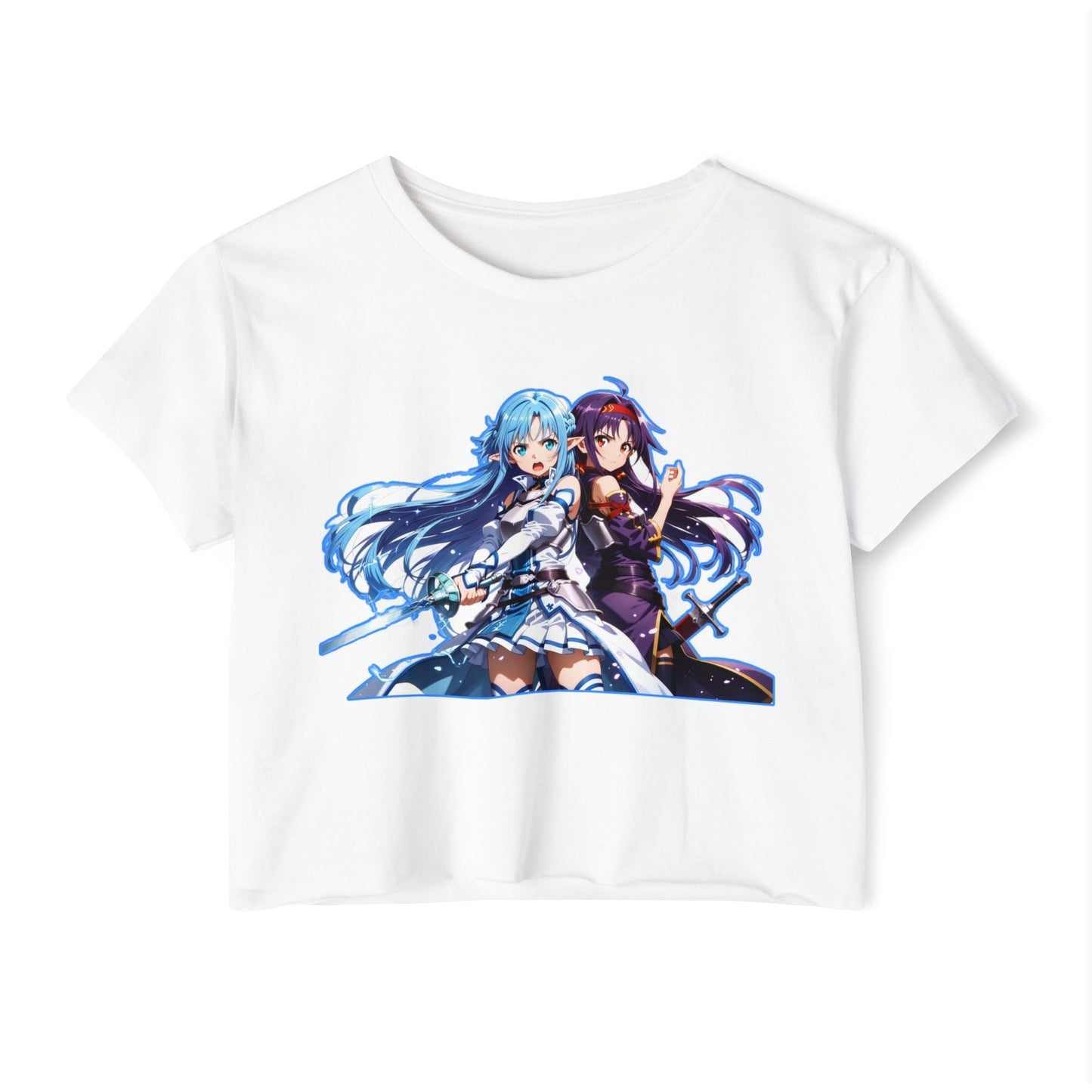 Women's Festival Crop sao 1 Top, Cute Anime Graphic Tee, Summer Concert Outfit, Stylish Casual Wear, Gift for Anime Lovers, Festival Clothing