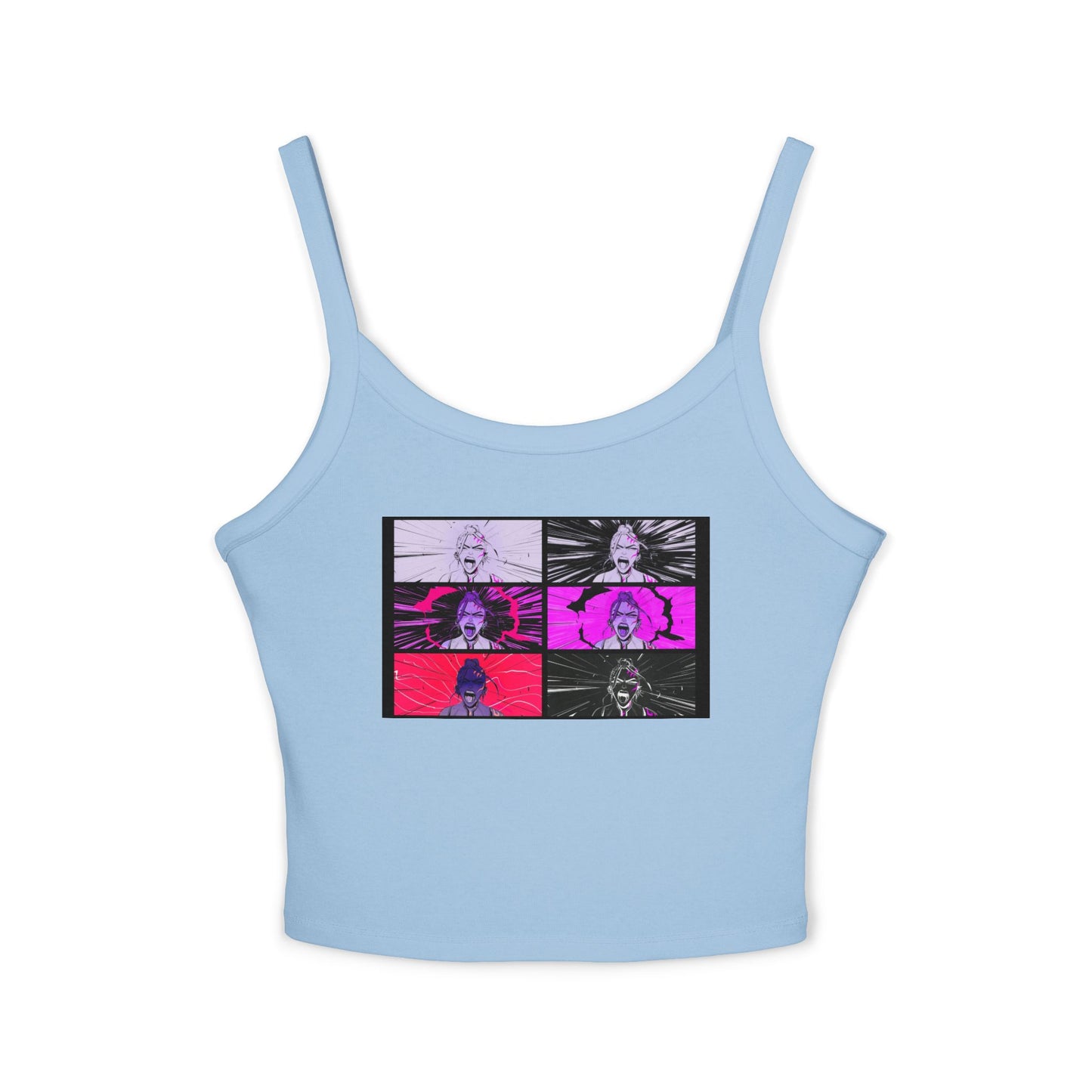 Anime-Inspired kpop Women's Spaghetti Strap Tank Top | Cute Graphic Tees for Summer, Festival Wear, Casual Outfits, Anime Lovers, Unique Gift