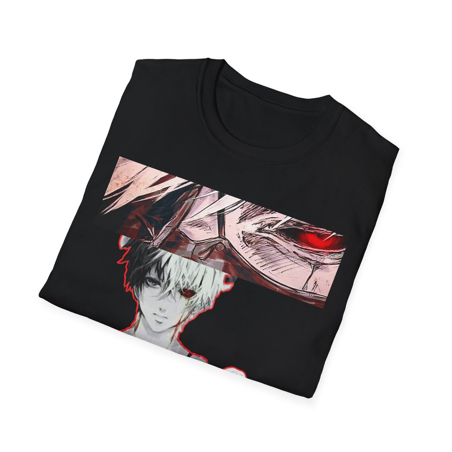 Anime-Inspired Graphic tokyo ghoul styleT-Shirt for Fans, Casual Wear, Birthday Gift, Unisex Softstyle Tee, Perfect for Conventions, Manga Enthusiasts
