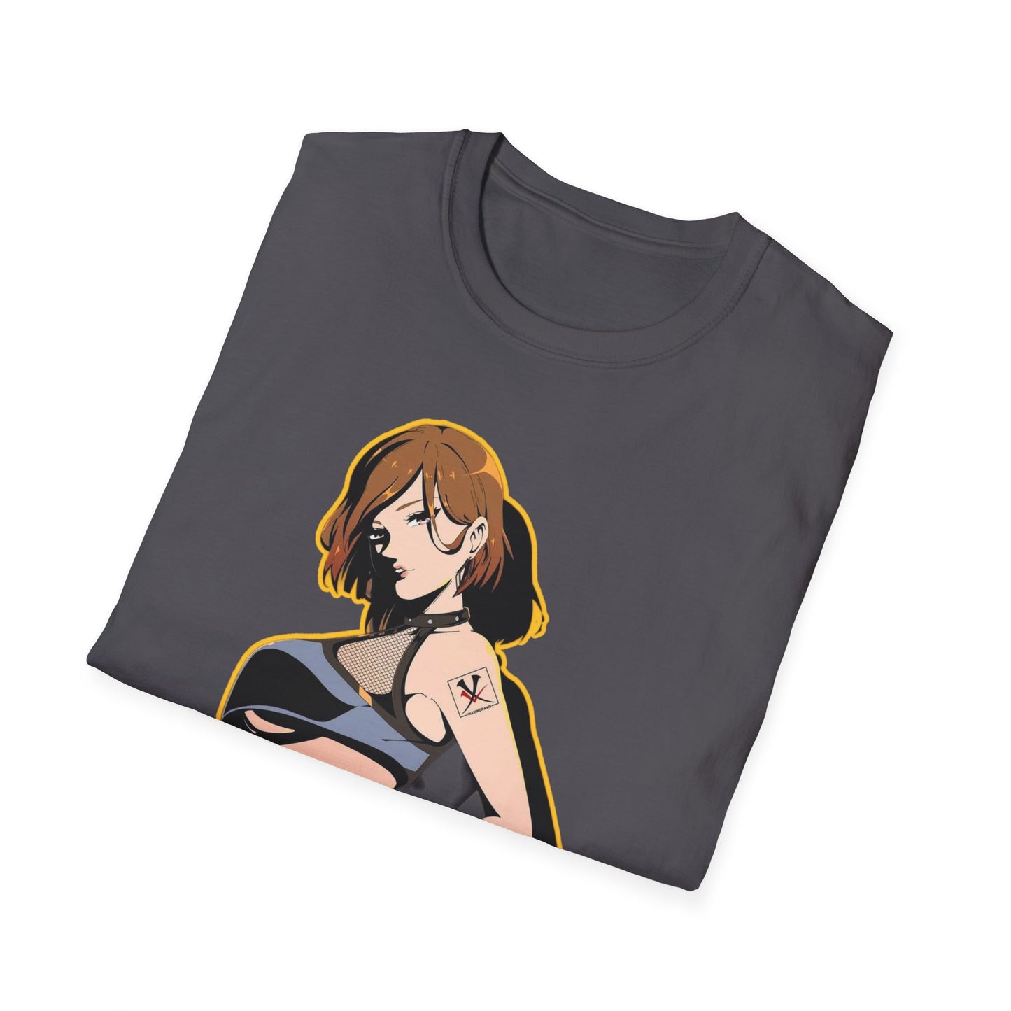Chic Graphic one piece T-Shirt for Trendy Fashionistas, Unisex Softstyle Tee, Anime Art Apparel, Perfect Gift for Birthdays and Casual Outings