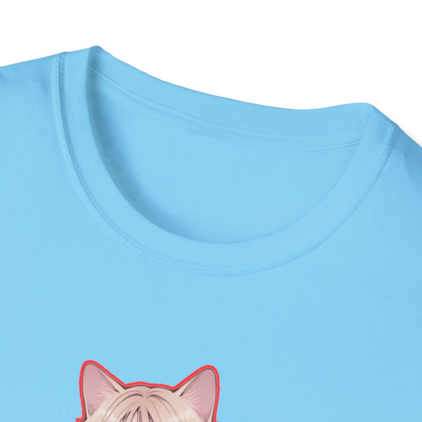 Anime Cat Girl Unisex T-Shirt, Cute Graphic Tee, Casual Wear, Gift for Cat Lovers, Kawaii Fashion, Summer Style
