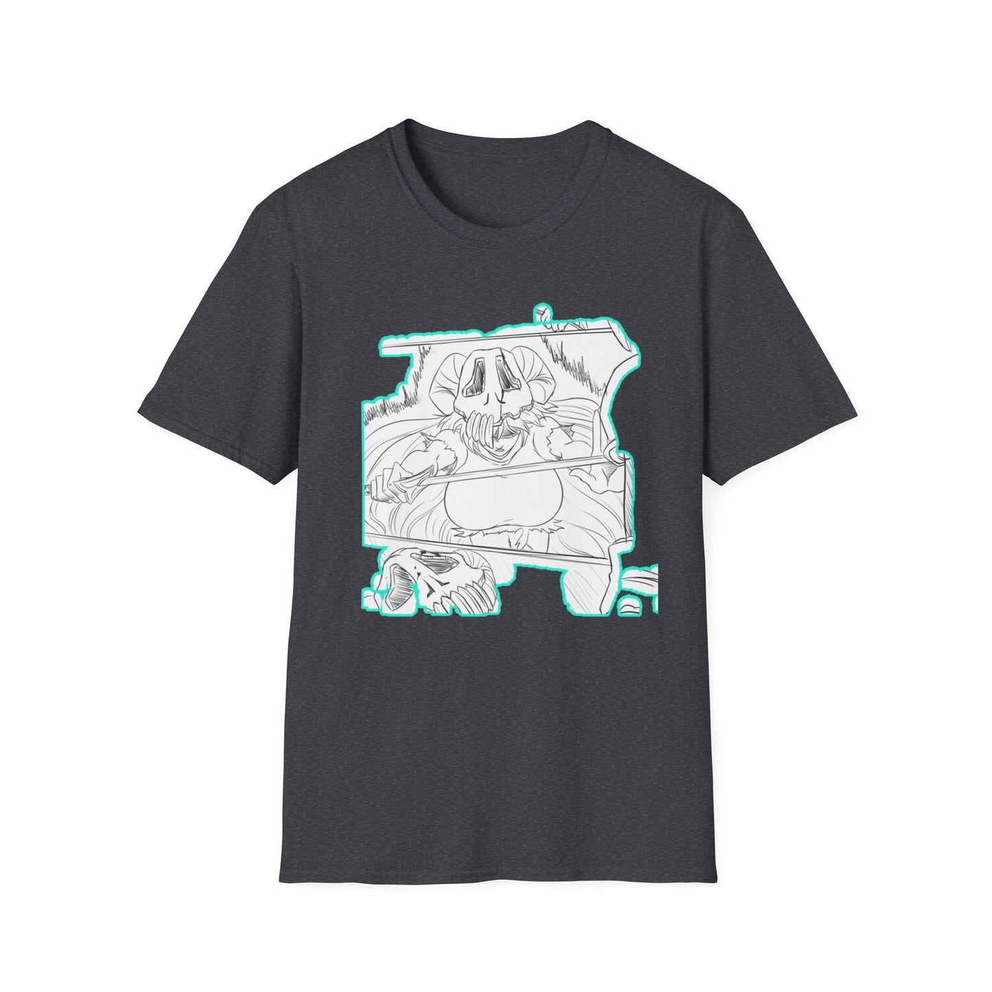 Chill Vibes Graphic bleach 6 Tee - Skeleton Art Design, Unisex Softstyle T-Shirt for Casual Wear, Gift for Horror Fans, Cool Summer Shirt