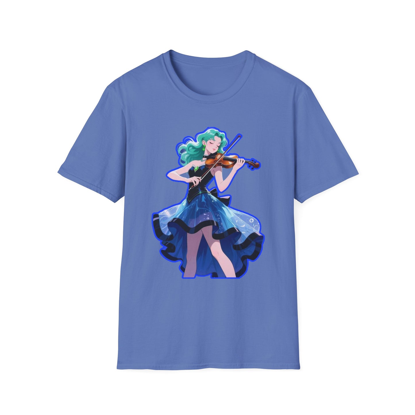 Enchanting Violinist sailor moon 7 Unisex Softstyle T-Shirt, Music Lover Gift, Casual Wear, Concert Tee, Artistic Apparel