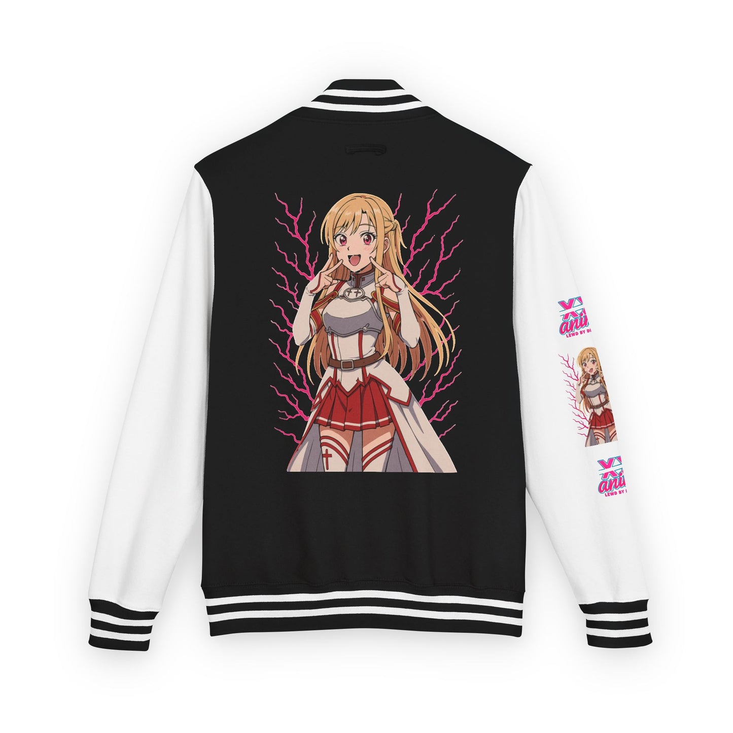 Trendy Unisex Heavyweight Letterman Jacket with Character Design - Cozy Apparel, Stylish Gifts, Casual Wear, Sports Jacket, Festival Fashion