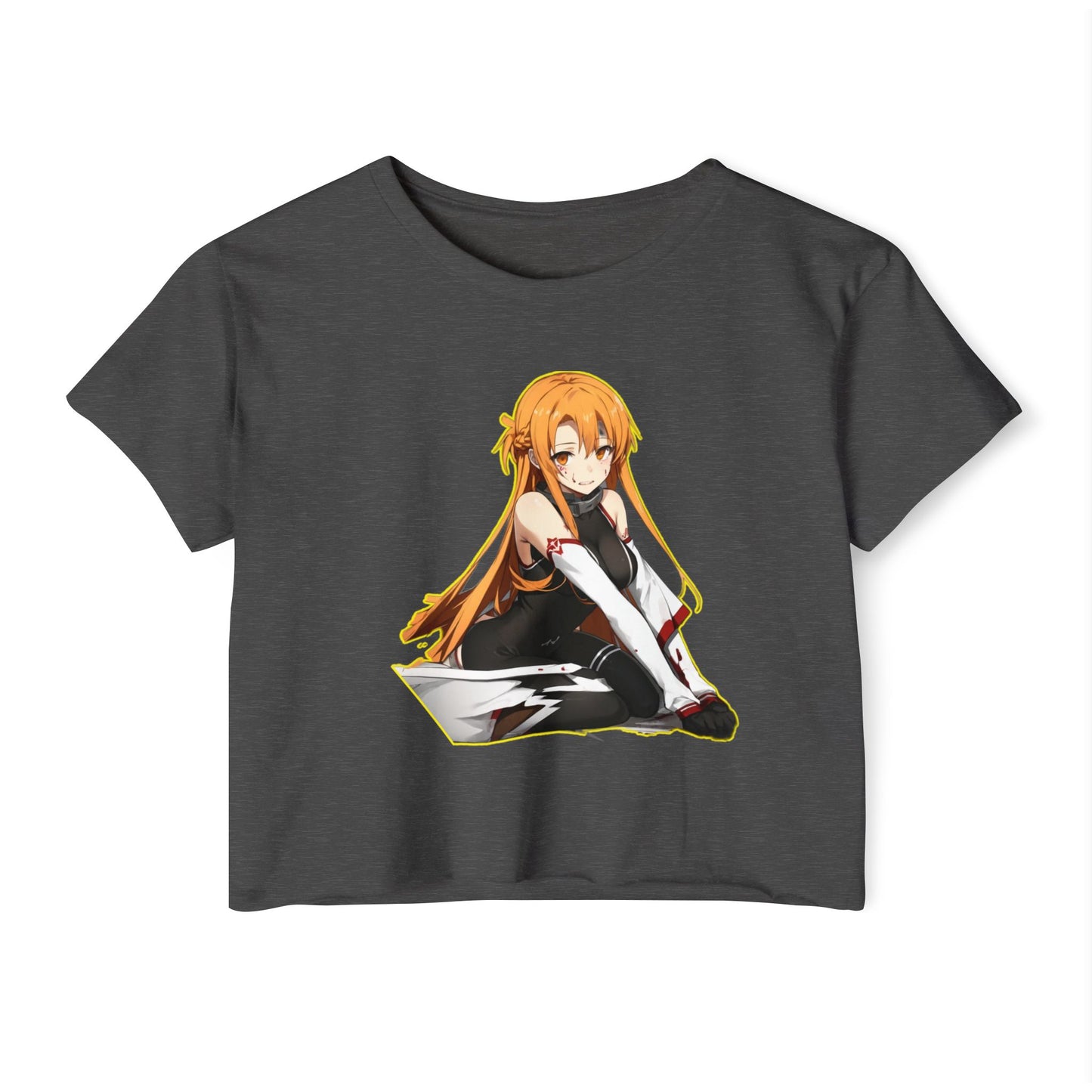 Women's Festival Crop sao 2 Top, Cute Anime Graphic Tee, Summer Concert Outfit, Stylish Casual Wear, Gift for Anime Lovers, Festival Clothing