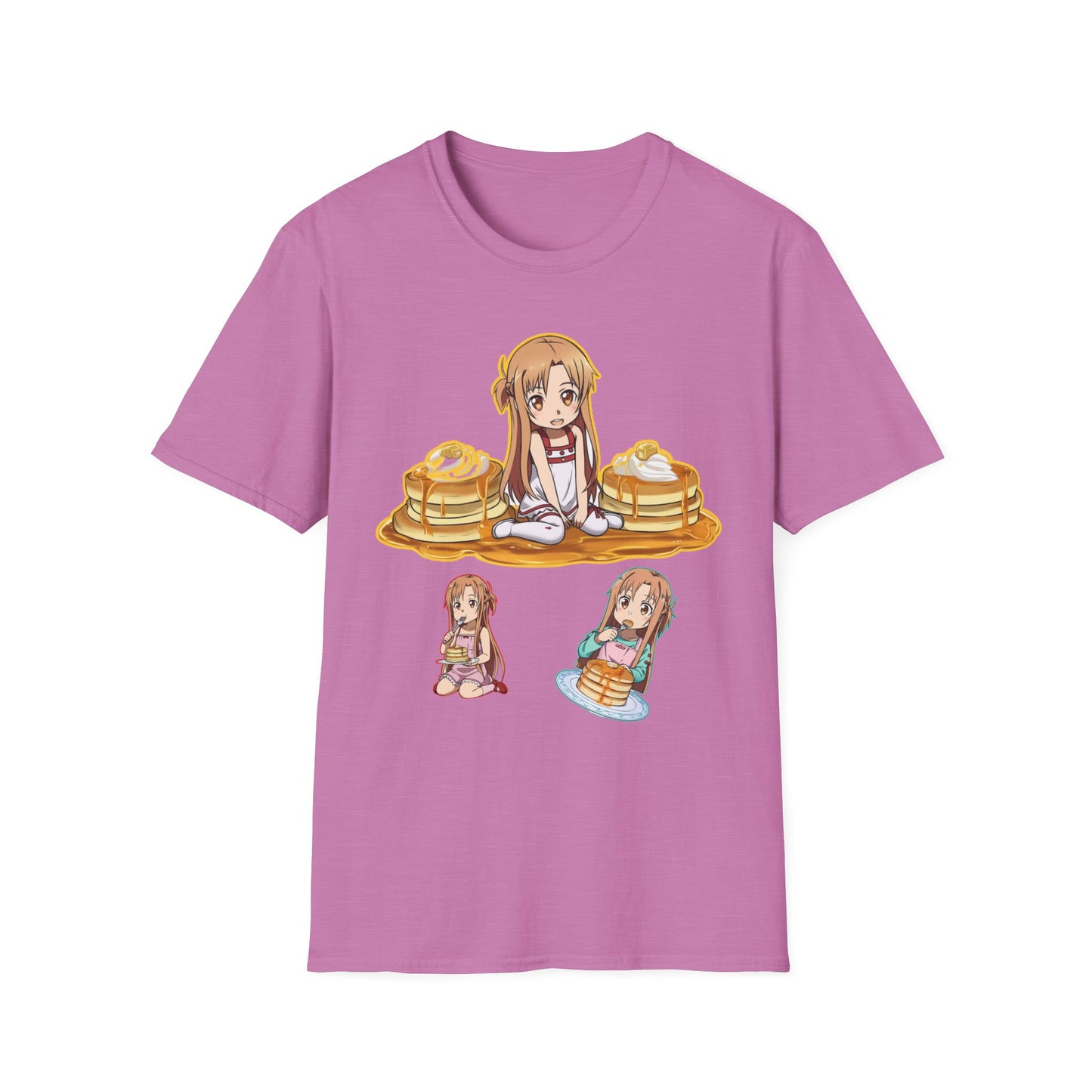 Cute Pancake Anime sao 2 T-Shirt, Fun Casual Wear, Kawaii Gift, Food Lover Style, Unique Graphic Tee, Perfect for Everyday Comfort