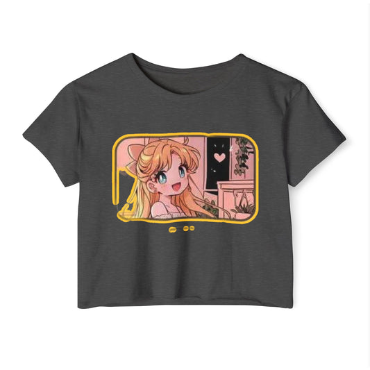 Trendy Women's  sailor moon 3 Festival Crop Top with Whimsical Design, Cute Summer Shirt, Boho Style Tee, Music Festival Outfit, Streetwear Fashion