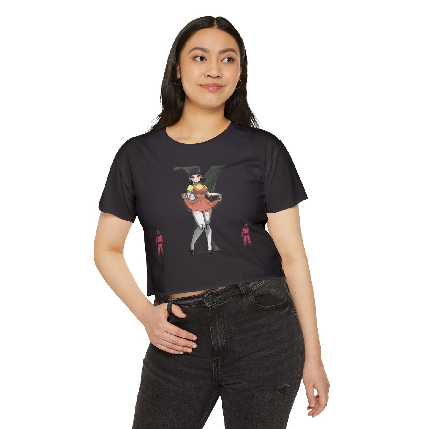 Squib game women's crop tee red light