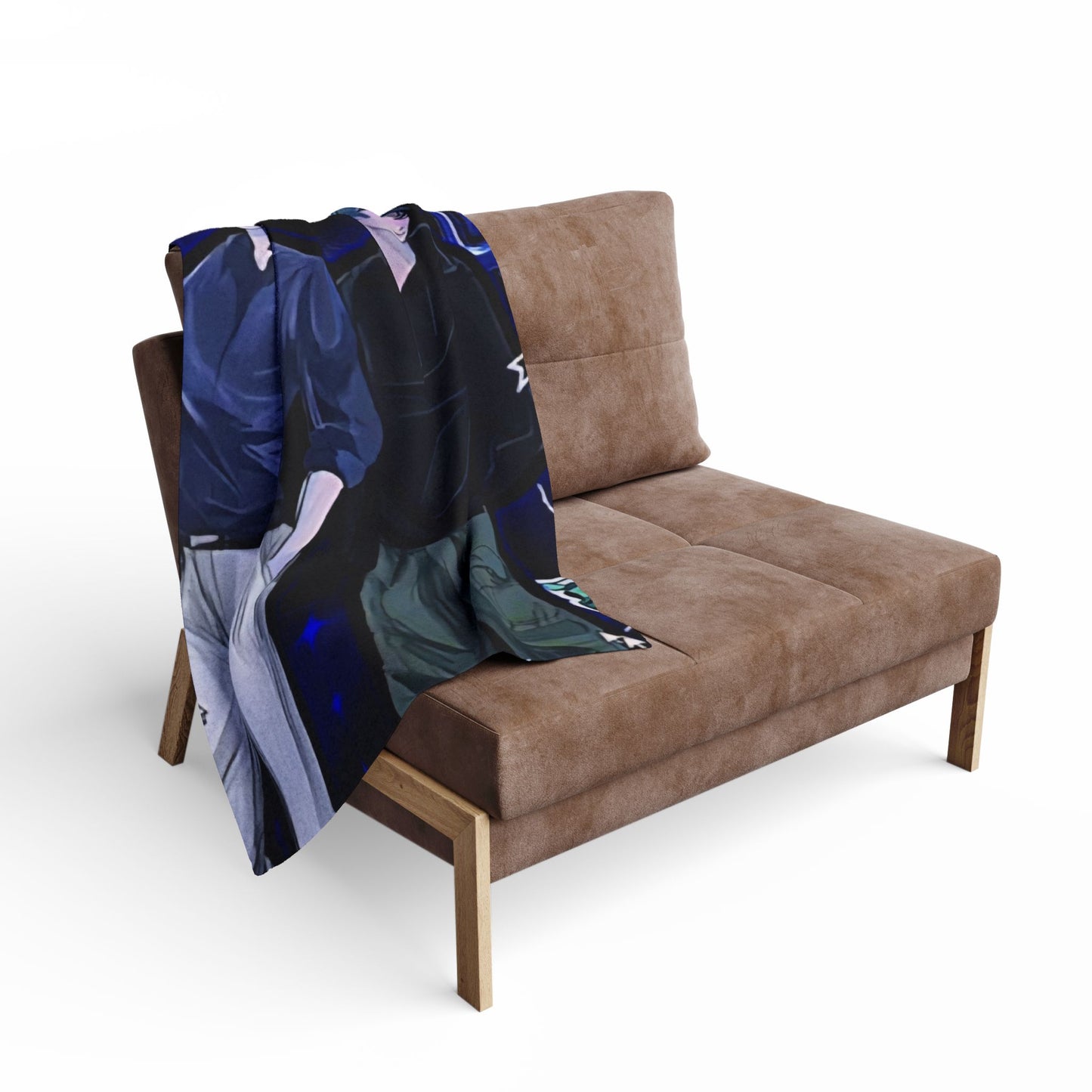 Cozy Arctic initial D Fleece Blanket with Trendy Anime Characters, Perfect for Comfort, Gifting, Home Decor, Anime Fans, Cozy Evenings