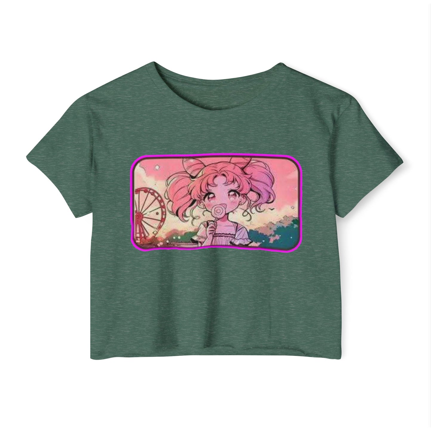 Women's sailor moon 10 Festival Crop Top, Cute Summer Tee, Boho Shirt, Music Festival Wear, Graphic Crop Top, Trendy Summer Outfit