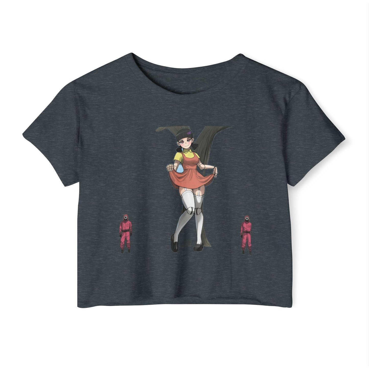 Squib game women's crop tee red light