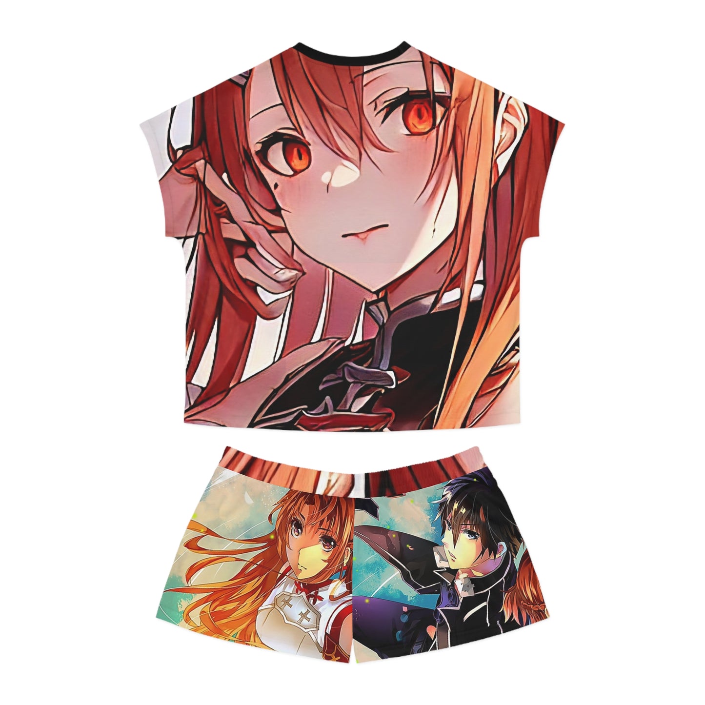 Anime-Inspired sao 1 Women's Pajama Set, Cozy Sleepwear, Short PJs, Perfect for Gifts, Relaxing Nights, Casual Loungewear, Fantasy Theme