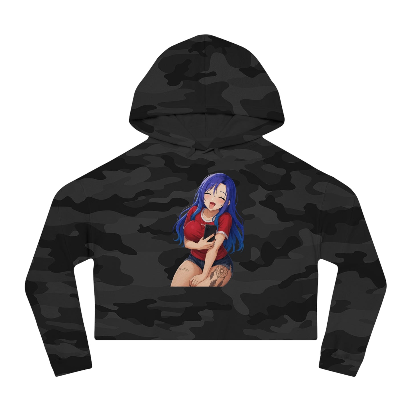 Anime-Inspired Cropped Hoodie - Cute & Sassy, Streetwear Fashion, Gift for Her, Cosplay, Casual Wear, Anime Lovers