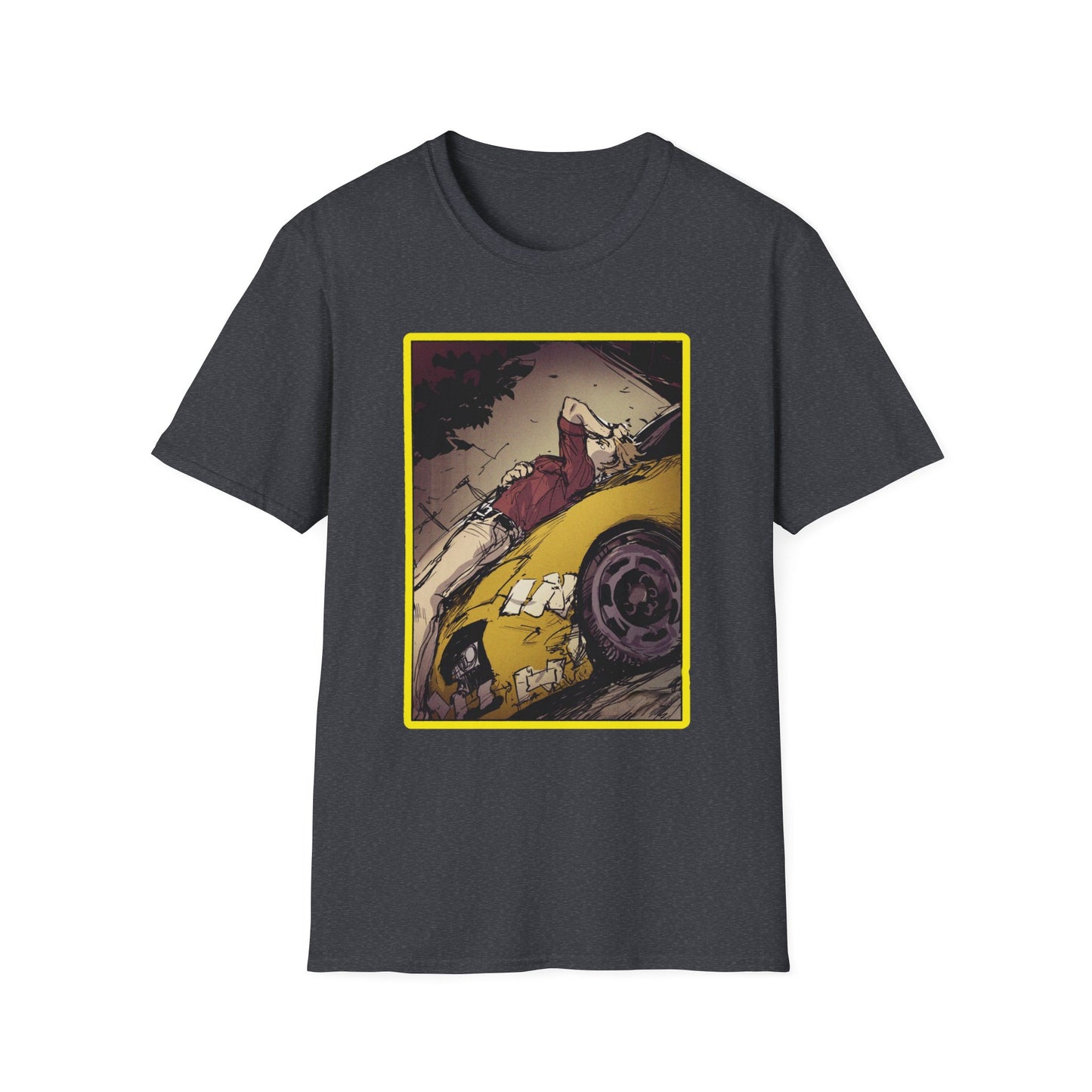Retro Car Art initial D 11 Unisex Softstyle T-Shirt | Casual Fashion, Graphic Tee, Gift for Car Lovers, Streetwear, Vintage Aesthetic
