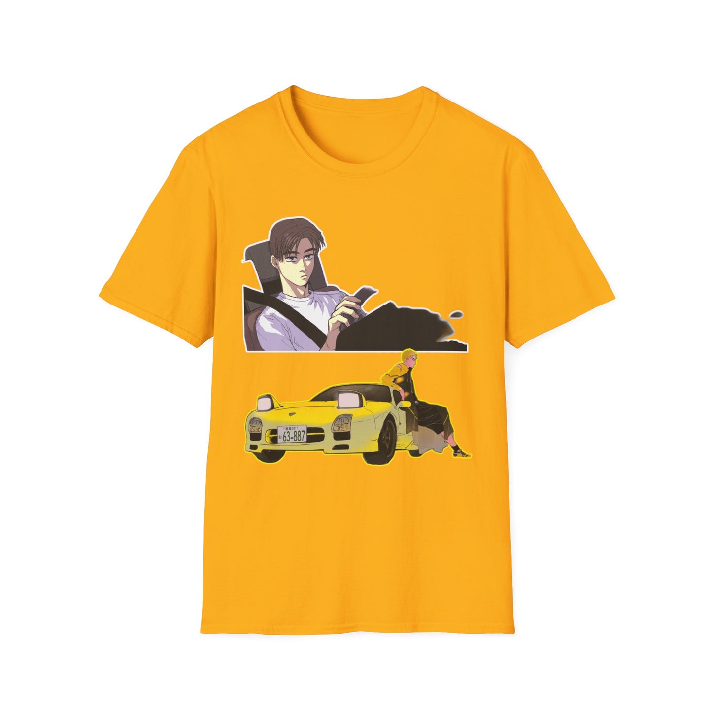 Anime-Inspired Unisex initial D 9 Softstyle T-Shirt, Graphic Tee, Casual Wear, Gift for Fans, Streetwear Style, Soft Cotton Top
