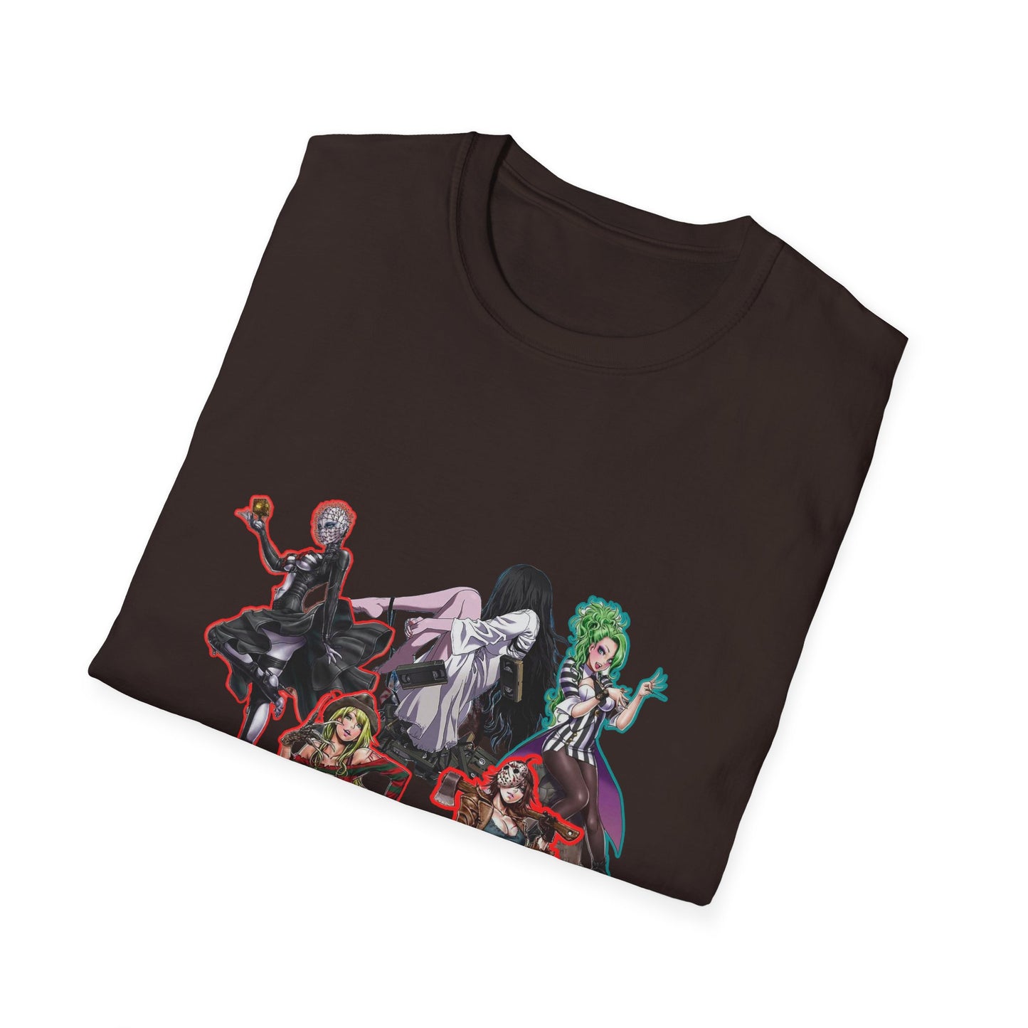 Anime-Inspired spooky season masters of horror 12 Graphic Tee: Leud by Design? Unisex Softstyle T-Shirt, Manga Merchandise, Comic Gift, Casual Wear, Anime Fan Apparel