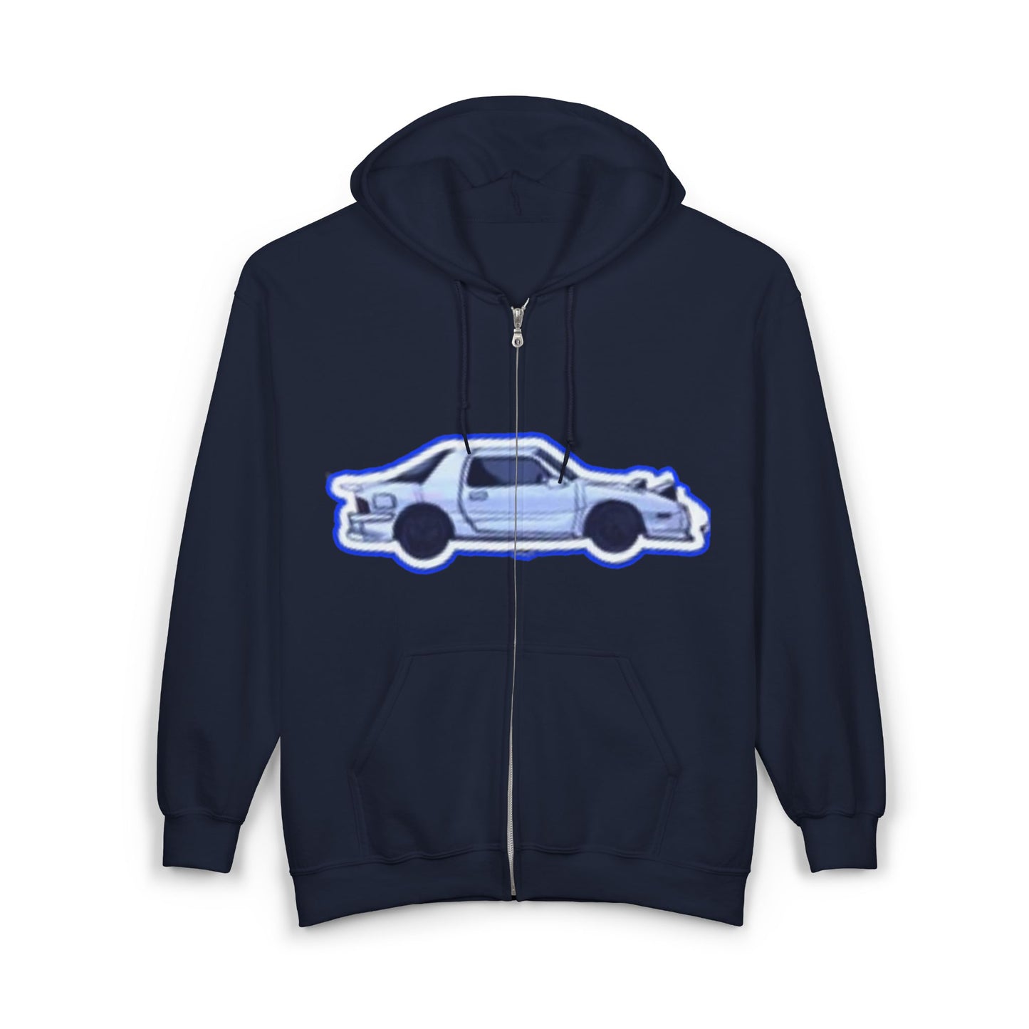 Retro Car initial D Hoodie, Unisex Zip Sweatshirt, Vintage Car Lover Gift, 80s Style Car Apparel, Perfect for Road Trips and Car Shows