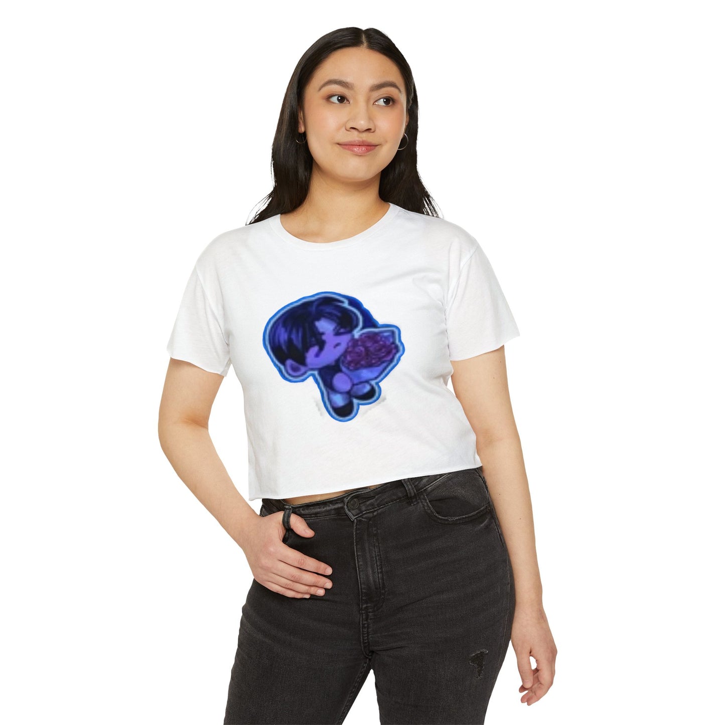 Festival Vibe Women's  initial D 4Crop Top, Stylish Summer Tee, Boho Chic Shirt, Music Event Outfit, Cute Gift for Her