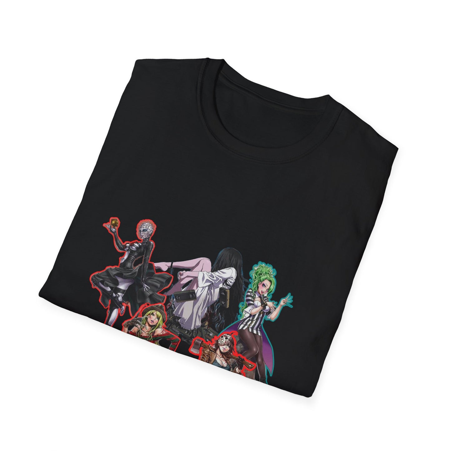 Anime-Inspired spooky season masters of horror 12 Graphic Tee: Leud by Design? Unisex Softstyle T-Shirt, Manga Merchandise, Comic Gift, Casual Wear, Anime Fan Apparel