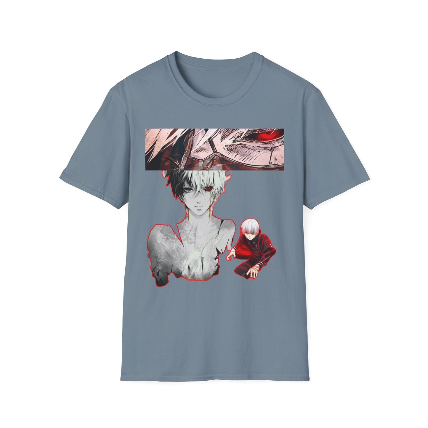 Anime-Inspired Graphic tokyo ghoul styleT-Shirt for Fans, Casual Wear, Birthday Gift, Unisex Softstyle Tee, Perfect for Conventions, Manga Enthusiasts