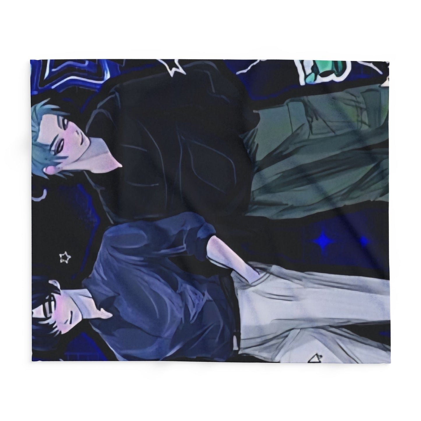Cozy Arctic initial D Fleece Blanket with Trendy Anime Characters, Perfect for Comfort, Gifting, Home Decor, Anime Fans, Cozy Evenings