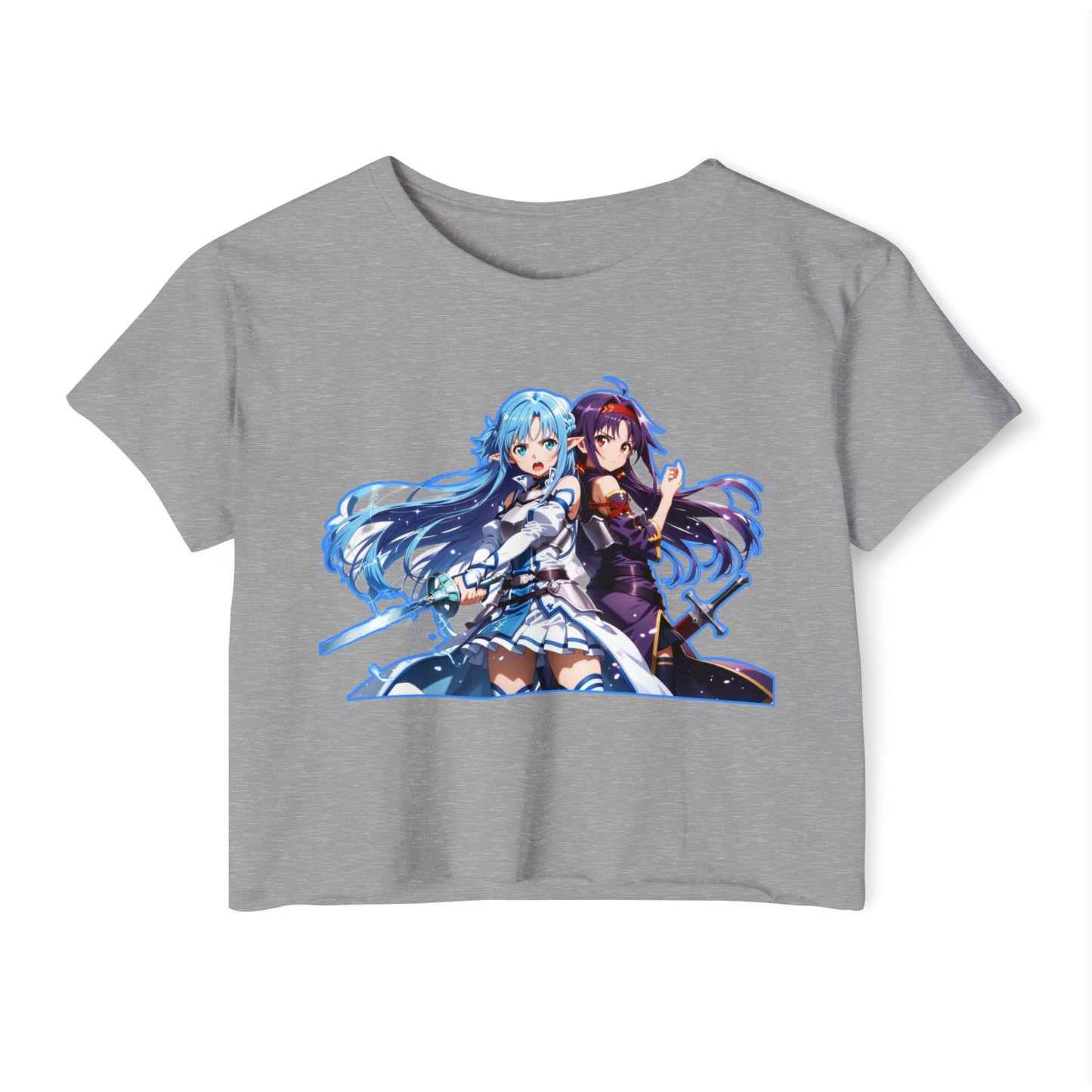 Women's Festival Crop sao 1 Top, Cute Anime Graphic Tee, Summer Concert Outfit, Stylish Casual Wear, Gift for Anime Lovers, Festival Clothing