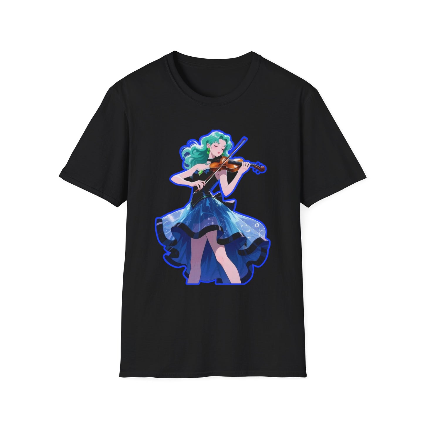 Enchanting Violinist sailor moon 7 Unisex Softstyle T-Shirt, Music Lover Gift, Casual Wear, Concert Tee, Artistic Apparel