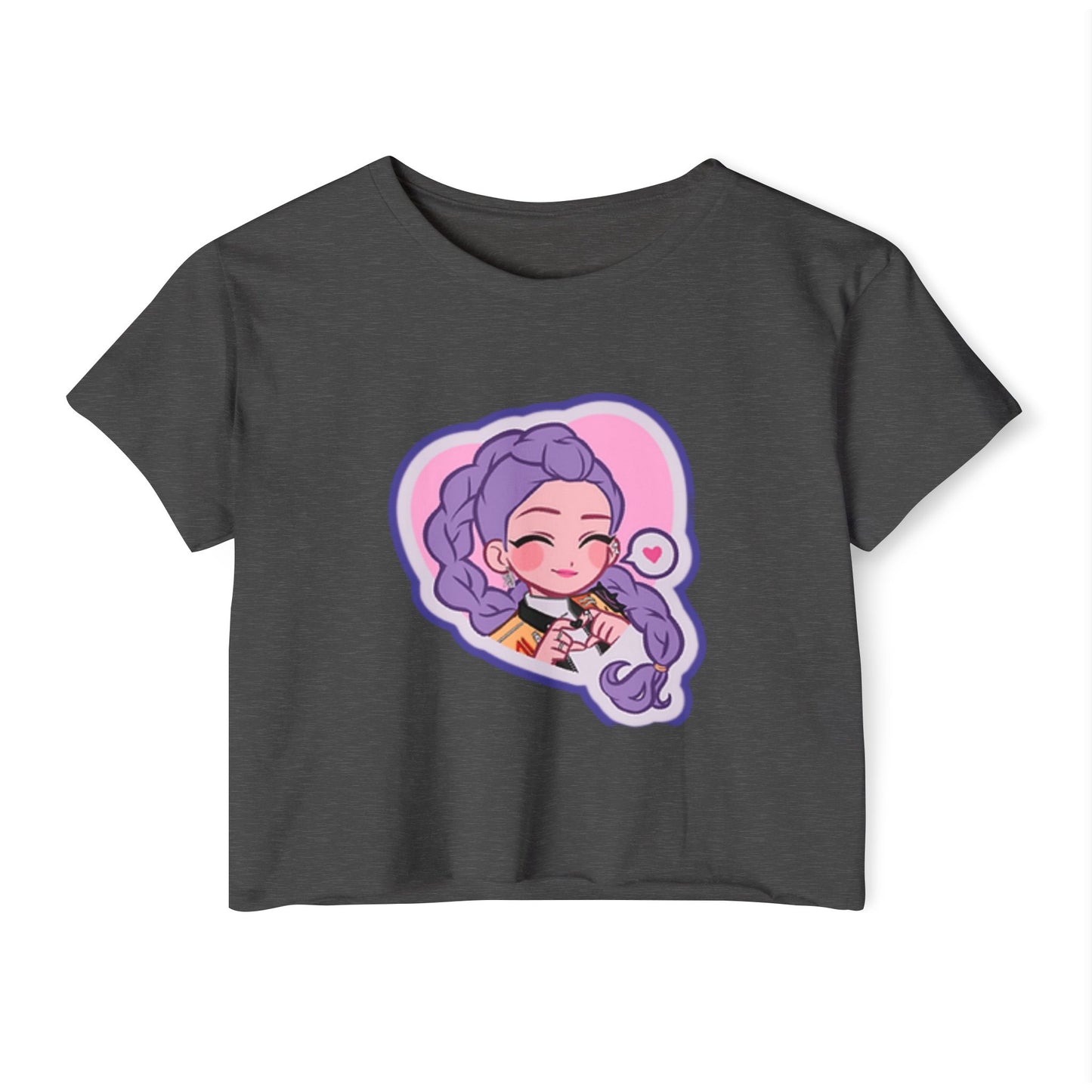 Idol style 2 Crop Top, Cute Anime Crop Top, Summer Festival Shirt, Graphic Tee for Music Festivals, Trendy Anime Apparel