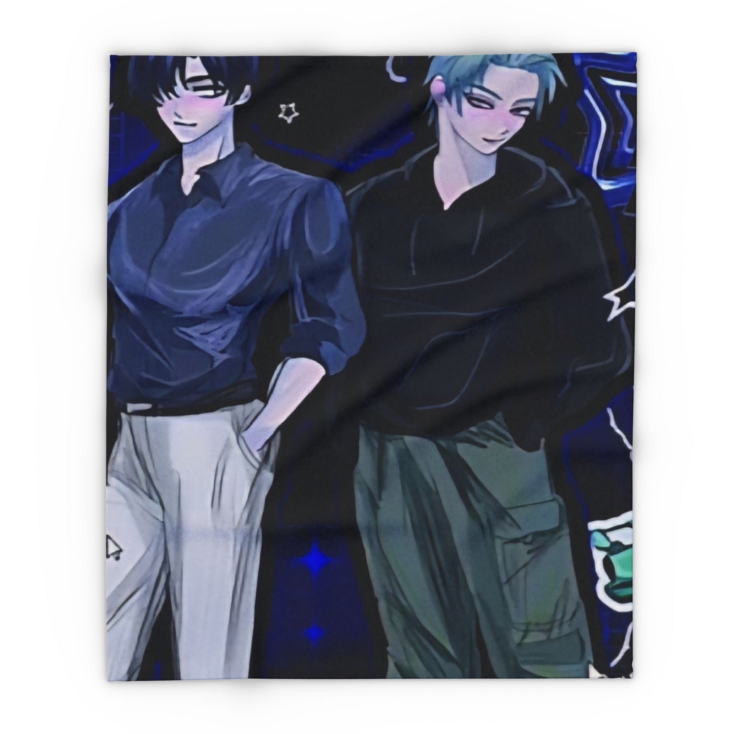 Cozy Arctic initial D Fleece Blanket with Trendy Anime Characters, Perfect for Comfort, Gifting, Home Decor, Anime Fans, Cozy Evenings