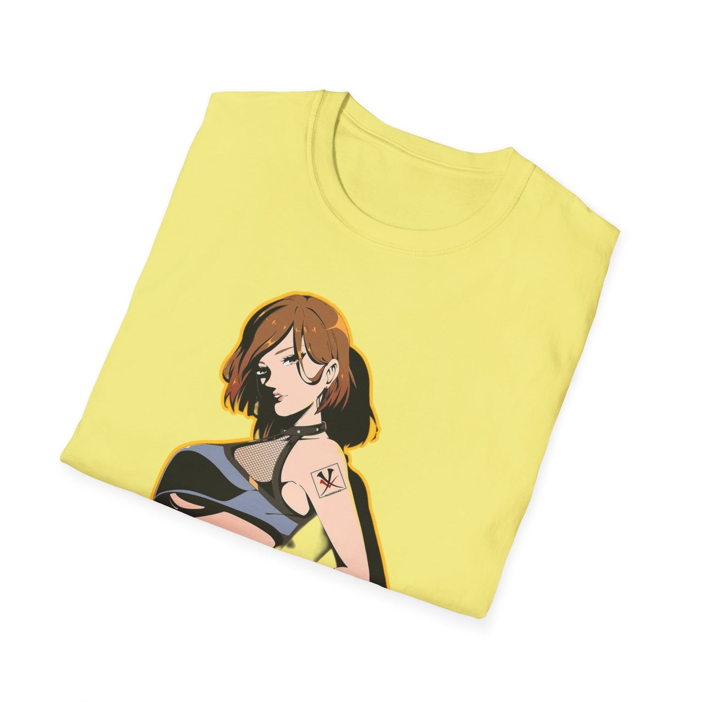 Chic Graphic one piece T-Shirt for Trendy Fashionistas, Unisex Softstyle Tee, Anime Art Apparel, Perfect Gift for Birthdays and Casual Outings