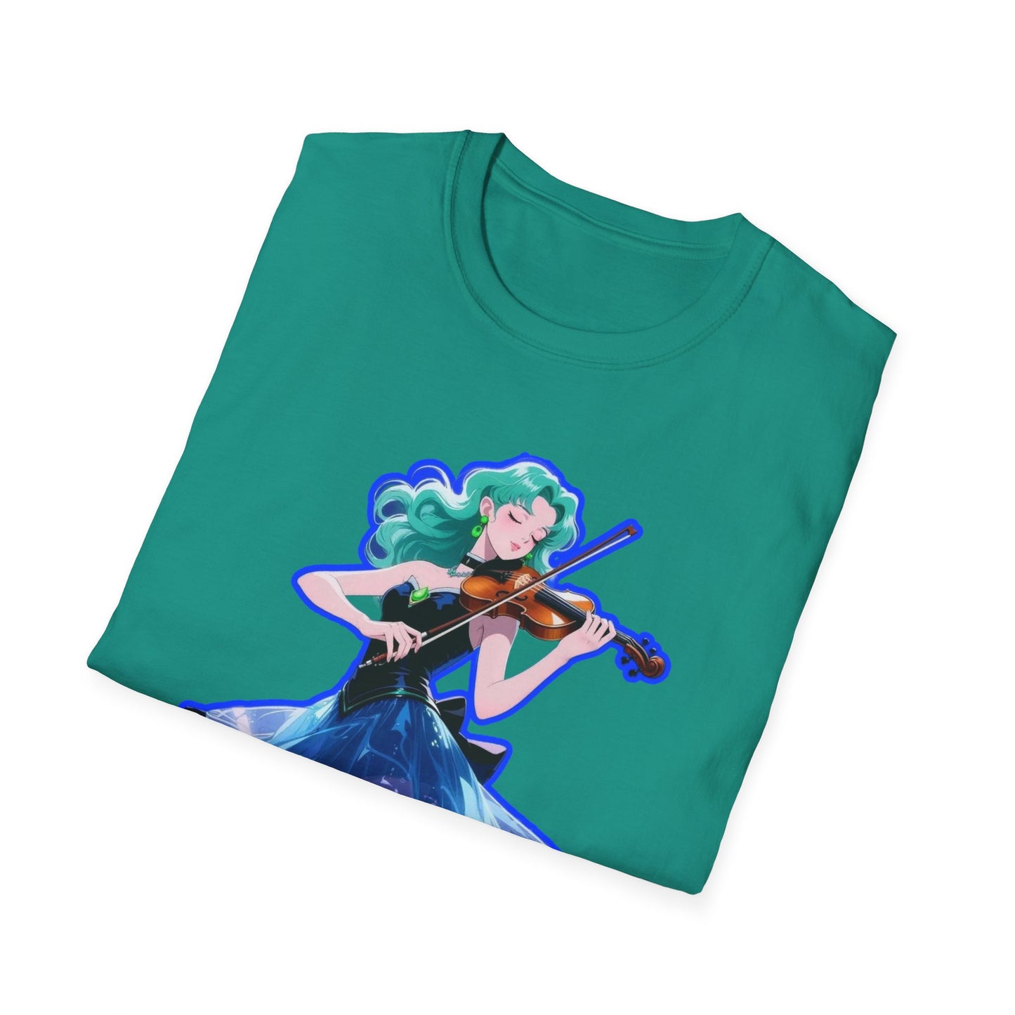 Enchanting Violinist sailor moon 7 Unisex Softstyle T-Shirt, Music Lover Gift, Casual Wear, Concert Tee, Artistic Apparel
